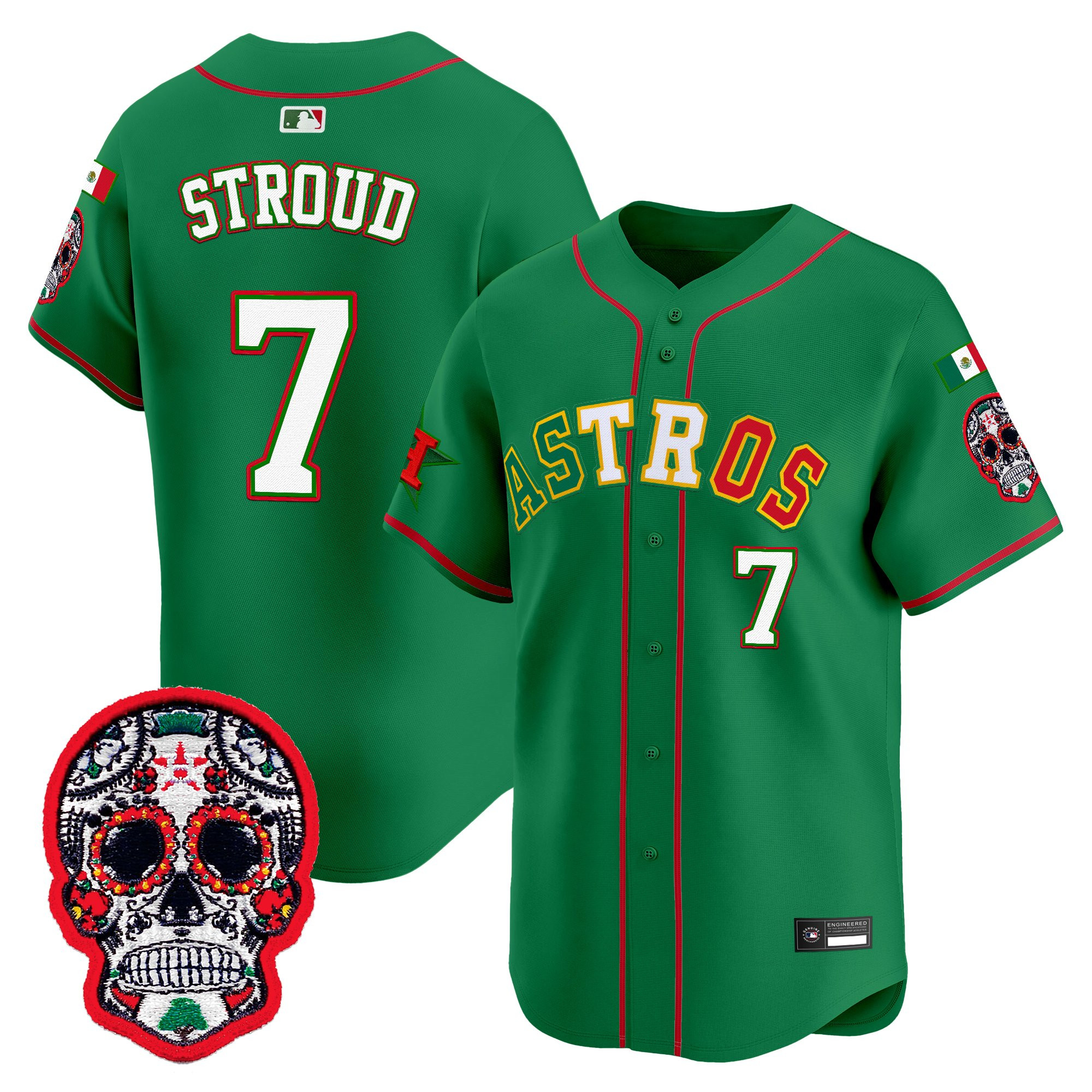 Men's Houston Astros Mexico 2025 'Día de los Muertos Edition' Vapor Premier Limited Jersey - All Stitched - Image 27