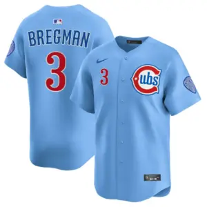 Alex Bregman #3 Chicago Cubs Baby Blue Jersey - All Stitched