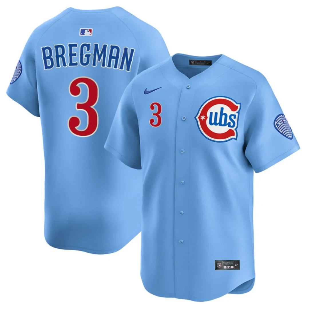 Alex Bregman #3 Chicago Cubs Baby Blue Jersey - All Stitched
