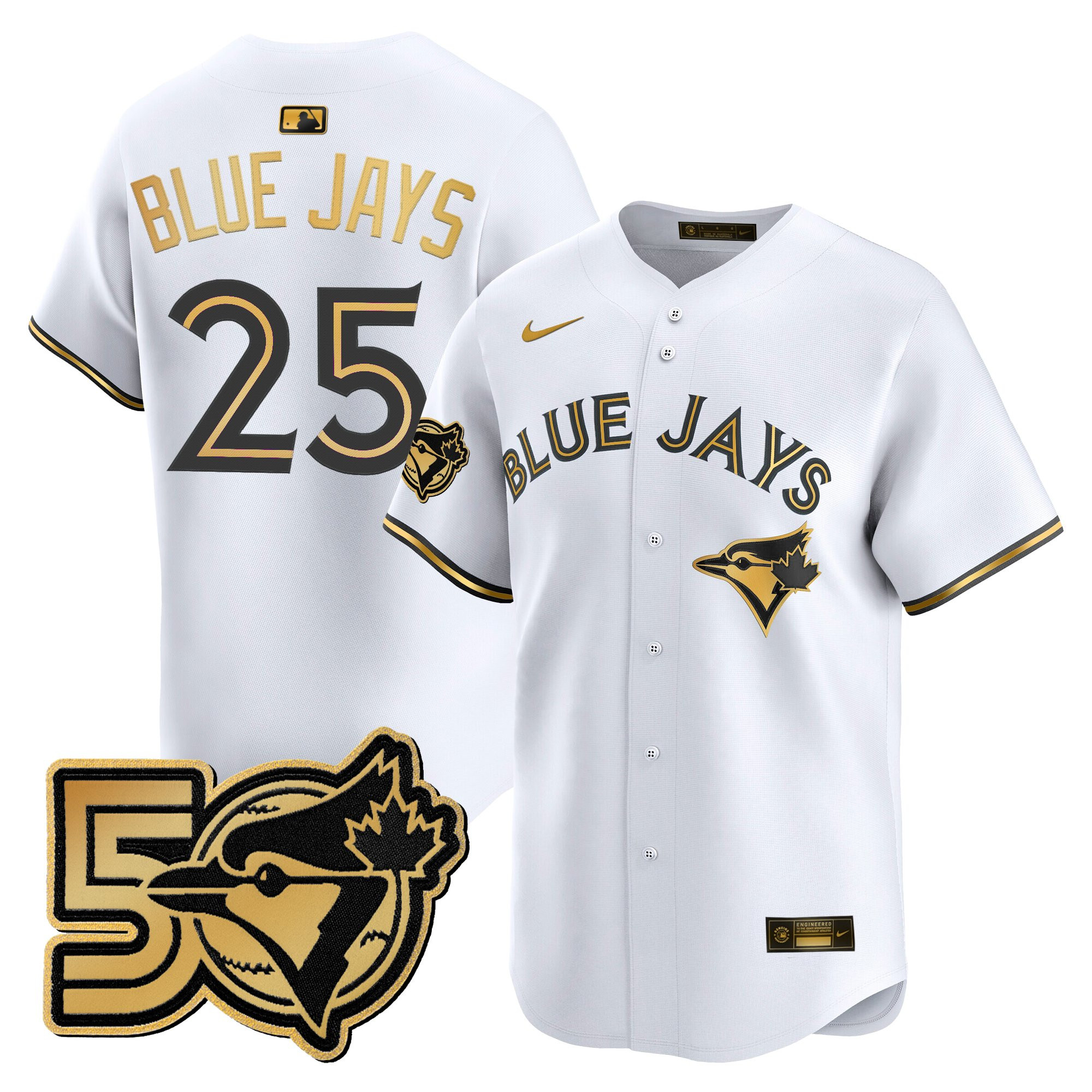 Men's Toronto Blue Jays 50 Seasons Patch Vapor Premier Limited Jersey - All Stitched - Image 21