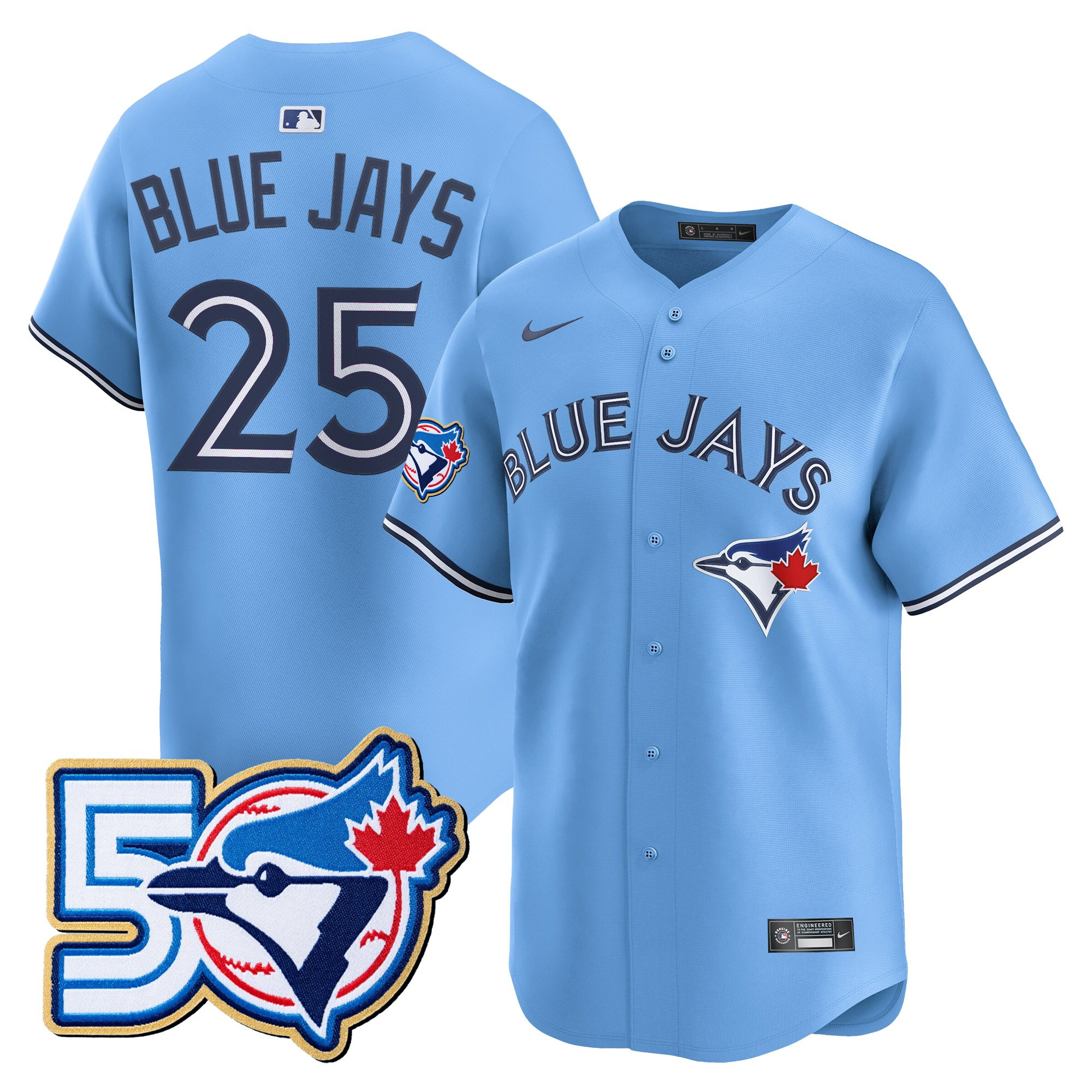 Men's Toronto Blue Jays 50 Seasons Patch Vapor Premier Limited Jersey - All Stitched - Image 31