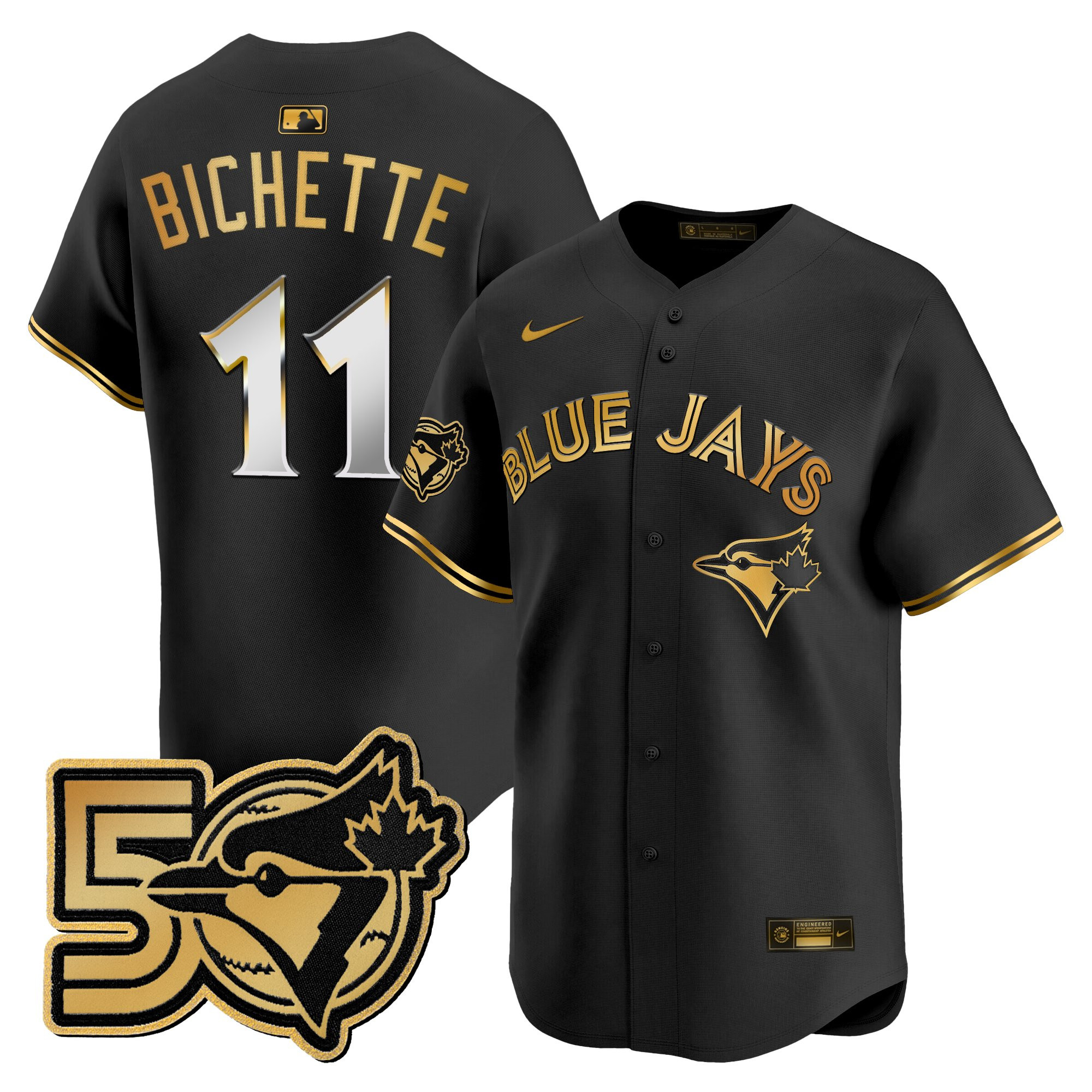 Men's Toronto Blue Jays 50 Seasons Patch Vapor Premier Limited Jersey - All Stitched - Image 8
