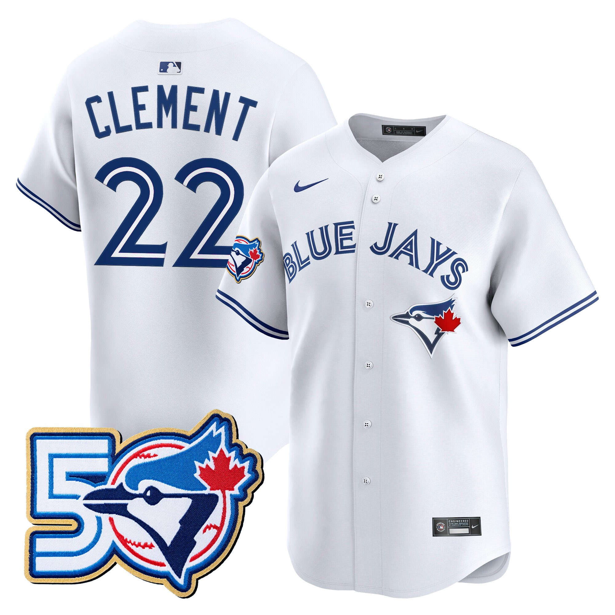 Men's Toronto Blue Jays 50 Seasons Patch Vapor Premier Limited Jersey - All Stitched - Image 58