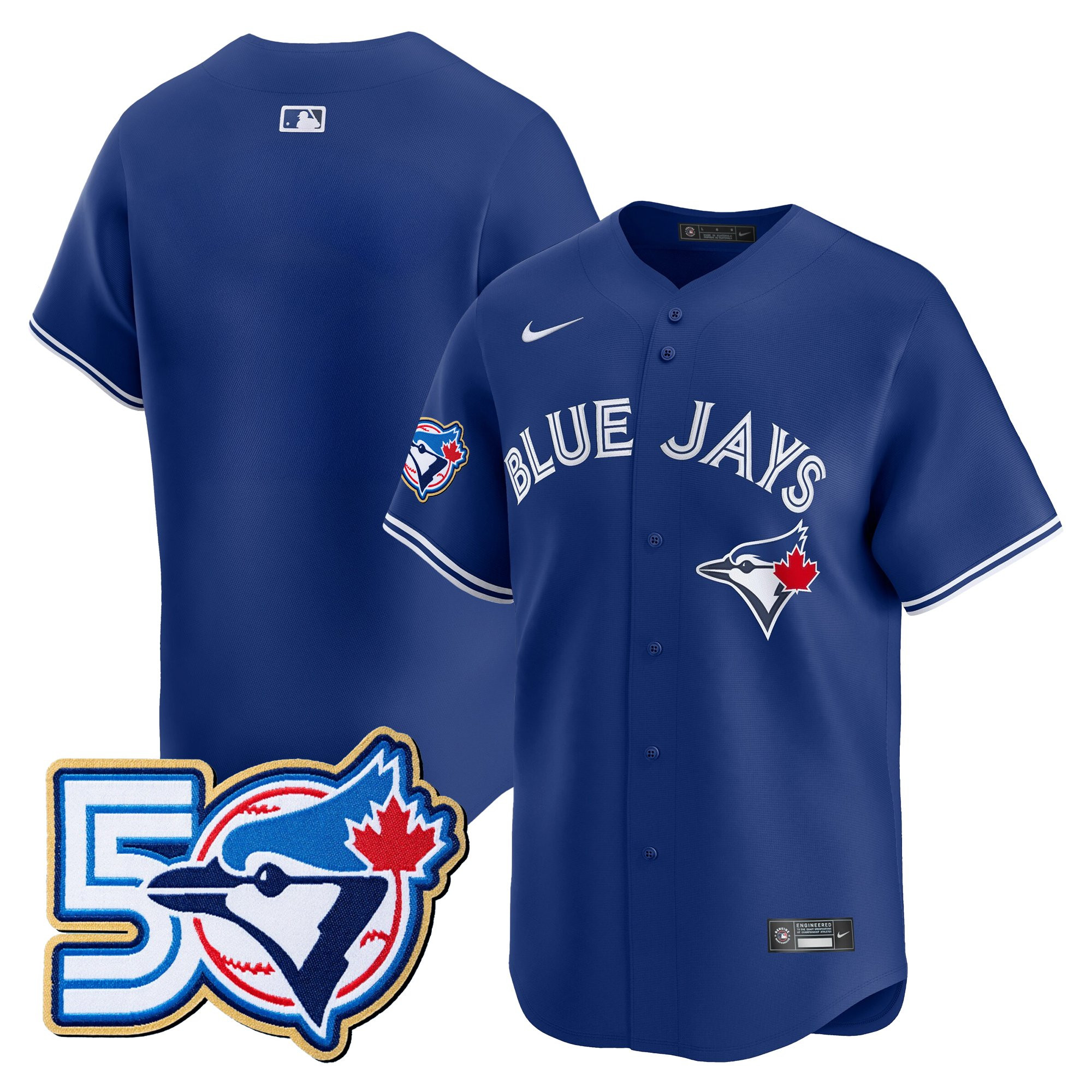 Men's Toronto Blue Jays 50 Seasons Patch Vapor Premier Limited Jersey - All Stitched - Image 42