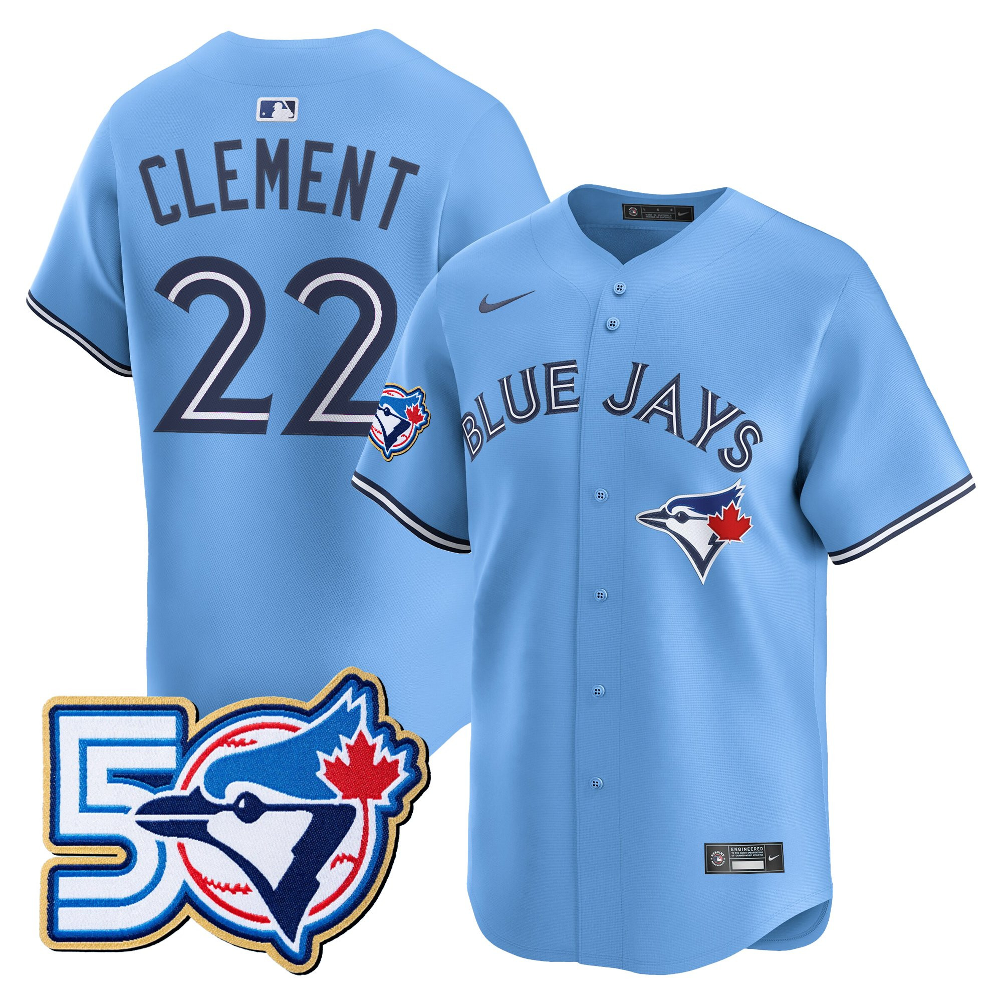Men's Toronto Blue Jays 50 Seasons Patch Vapor Premier Limited Jersey - All Stitched - Image 28