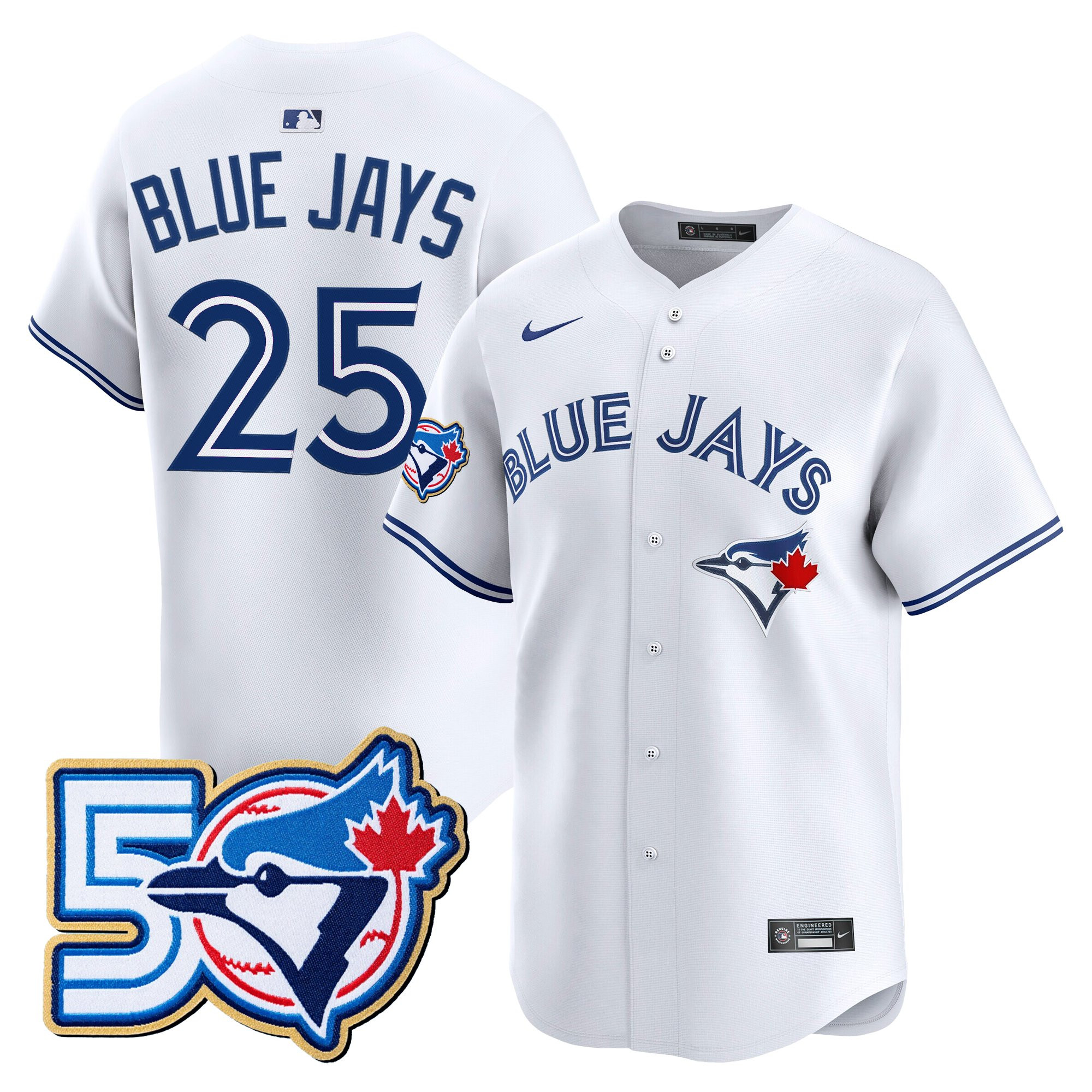 Men's Toronto Blue Jays 50 Seasons Patch Vapor Premier Limited Jersey - All Stitched - Image 61
