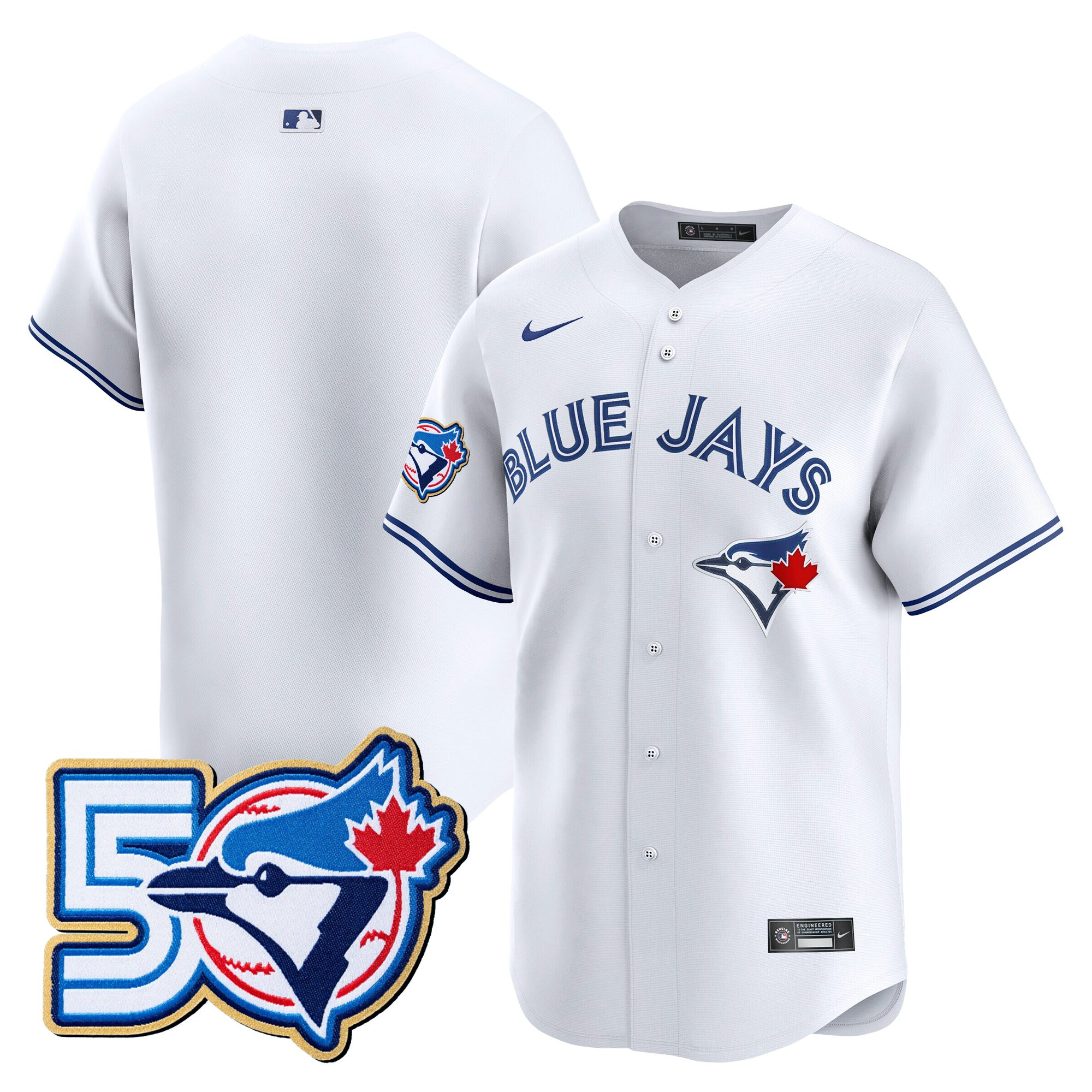 Men's Toronto Blue Jays 50 Seasons Patch Vapor Premier Limited Jersey - All Stitched - Image 62
