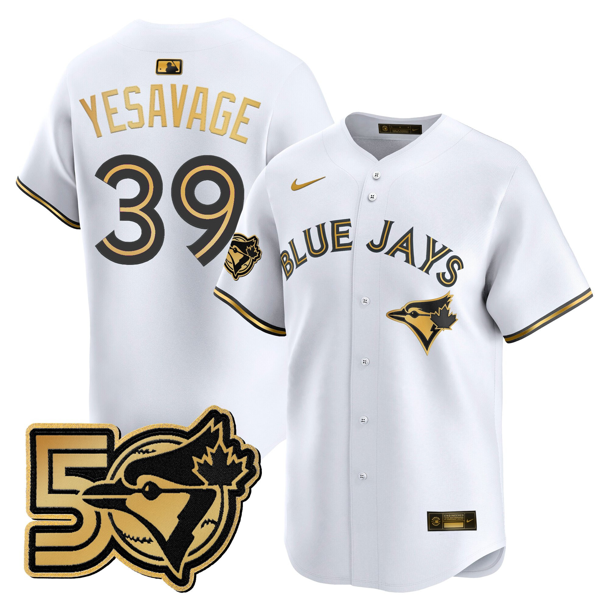 Men's Toronto Blue Jays 50 Seasons Patch Vapor Premier Limited Jersey - All Stitched - Image 19