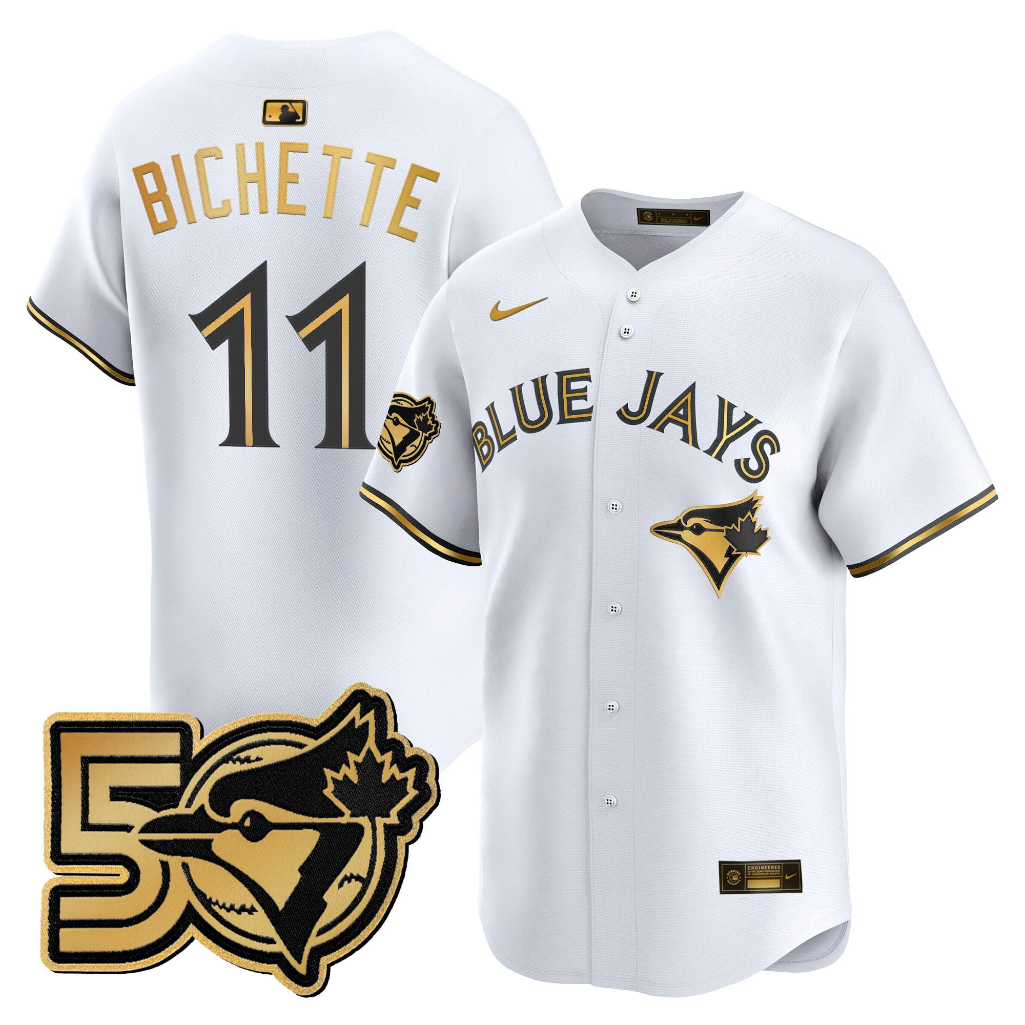 Men's Toronto Blue Jays 50 Seasons Patch Vapor Premier Limited Jersey - All Stitched - Image 17