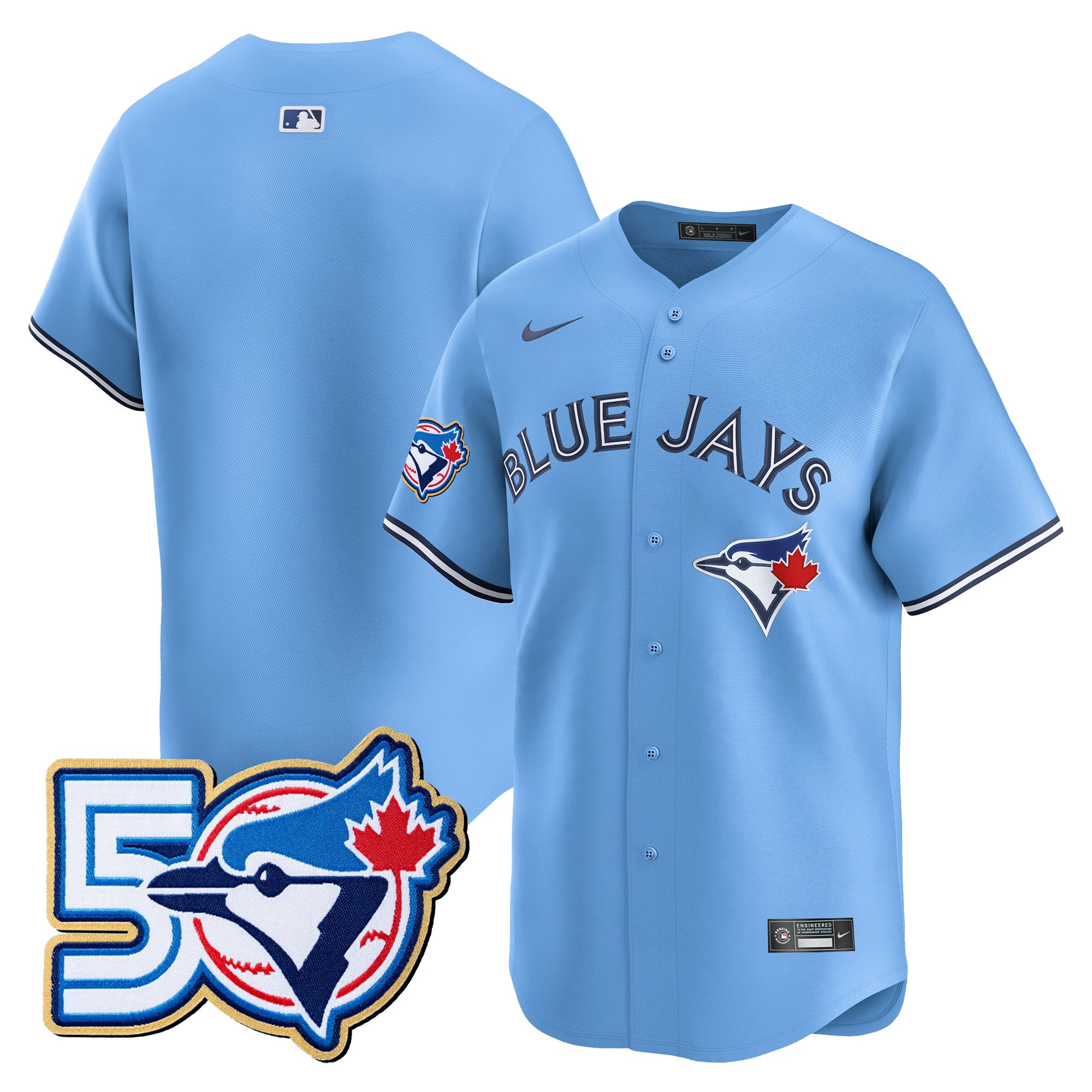 Men's Toronto Blue Jays 50 Seasons Patch Vapor Premier Limited Jersey - All Stitched - Image 32