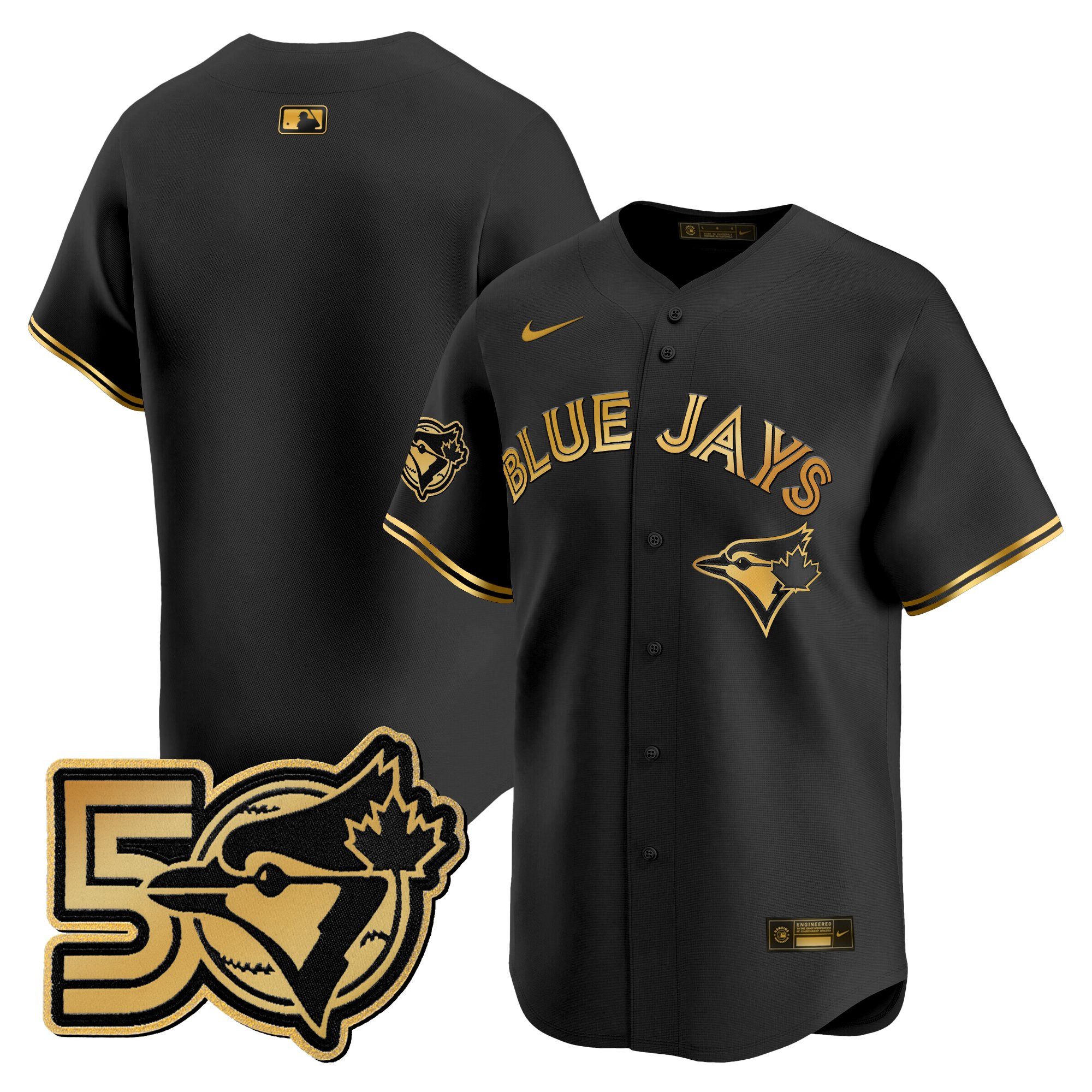 Men's Toronto Blue Jays 50 Seasons Patch Vapor Premier Limited Jersey - All Stitched - Image 12