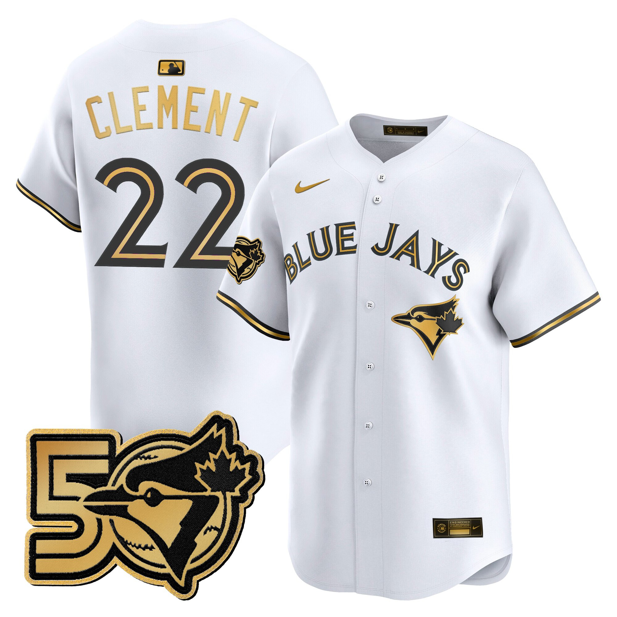 Men's Toronto Blue Jays 50 Seasons Patch Vapor Premier Limited Jersey - All Stitched - Image 18