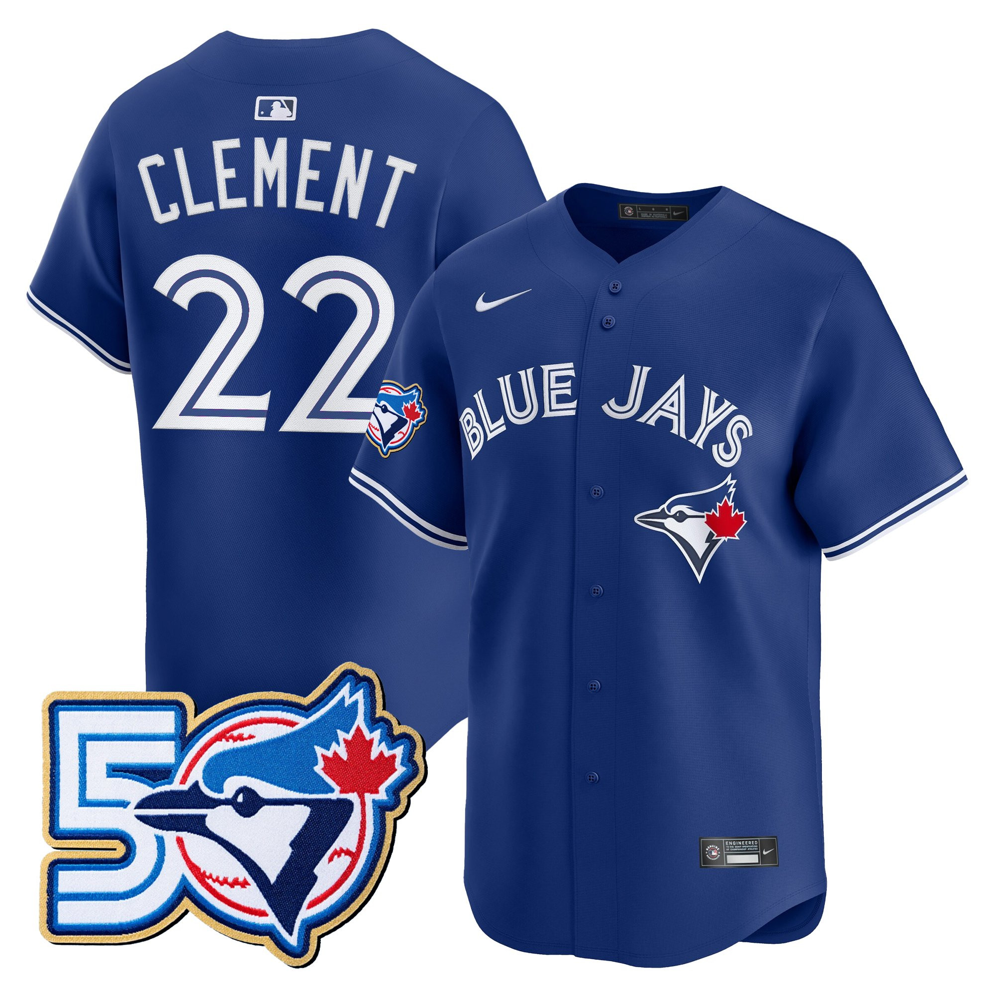 Men's Toronto Blue Jays 50 Seasons Patch Vapor Premier Limited Jersey - All Stitched - Image 38