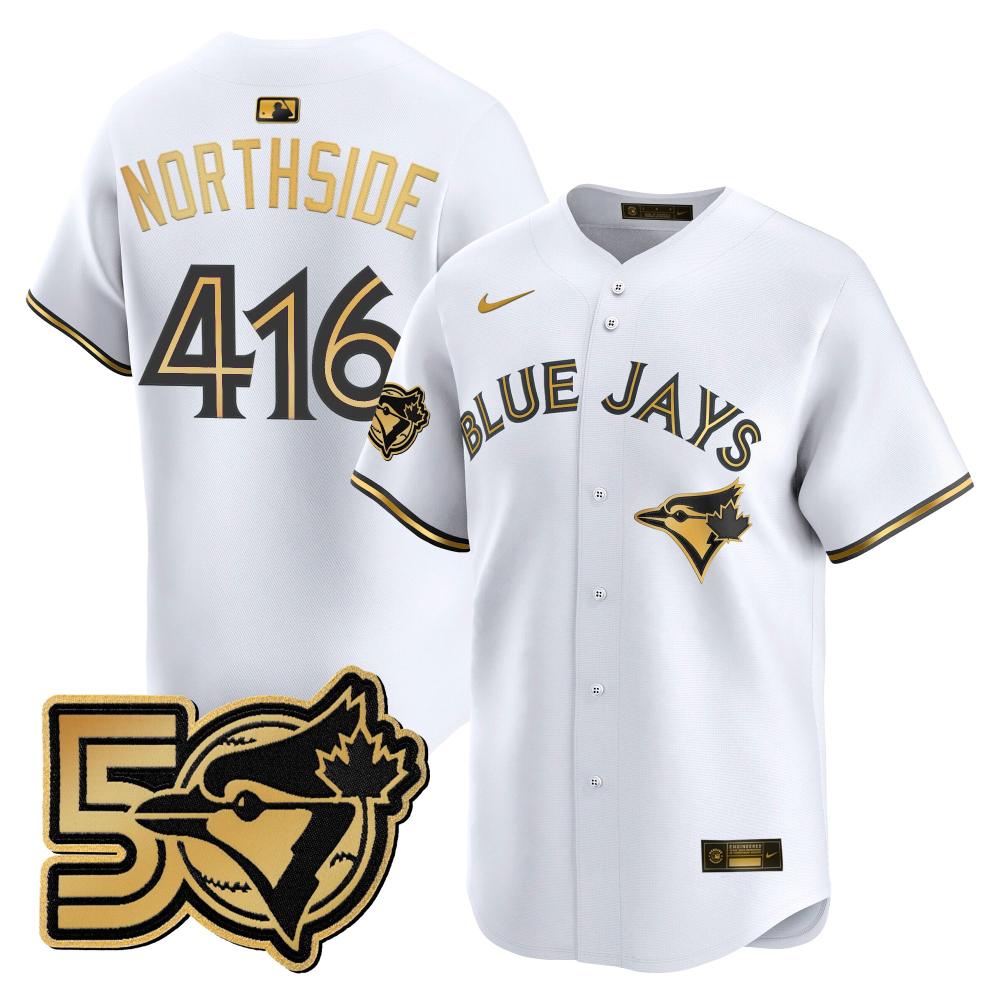 Men's Toronto Blue Jays 50 Seasons Patch Vapor Premier Limited Jersey - All Stitched - Image 16