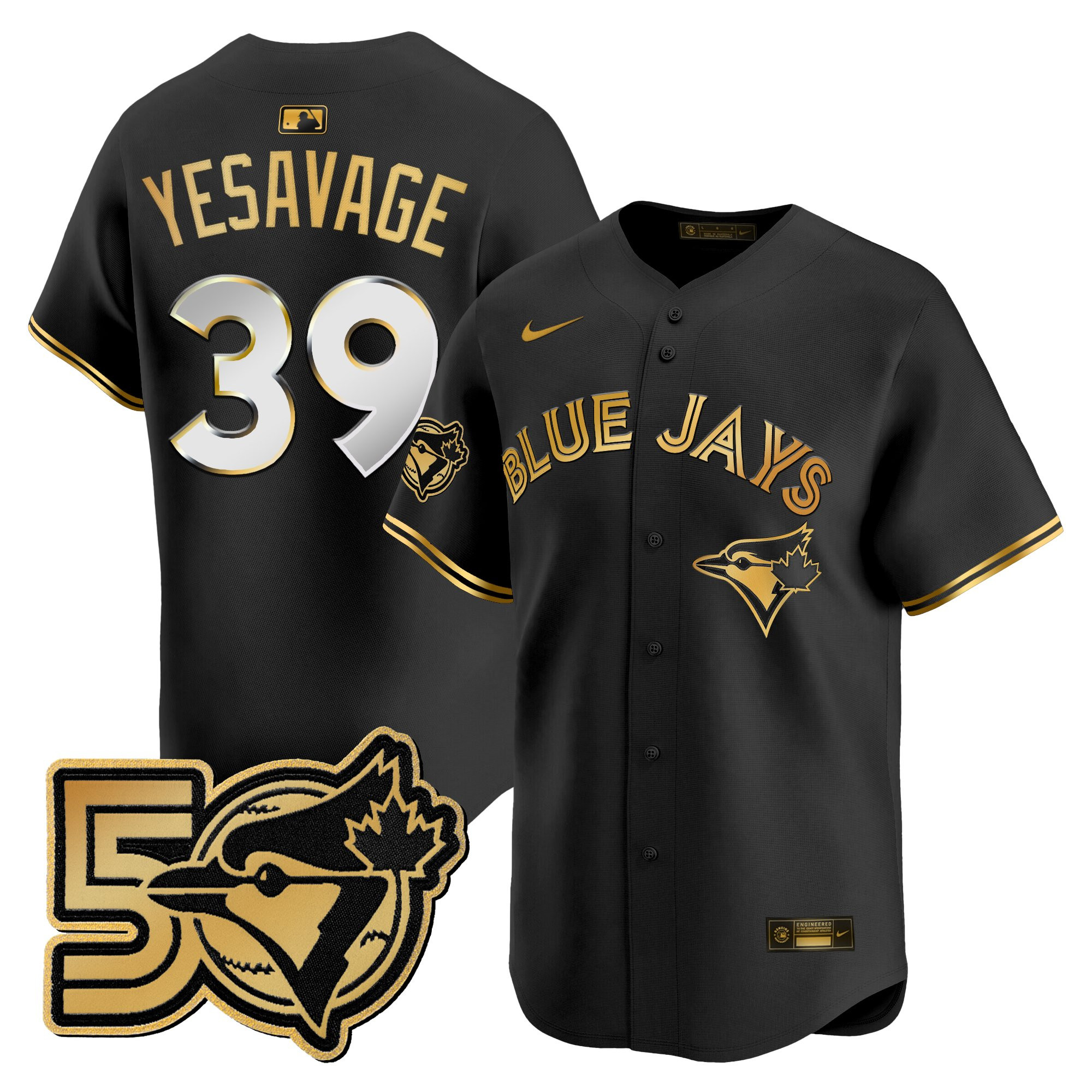 Men's Toronto Blue Jays 50 Seasons Patch Vapor Premier Limited Jersey - All Stitched - Image 3
