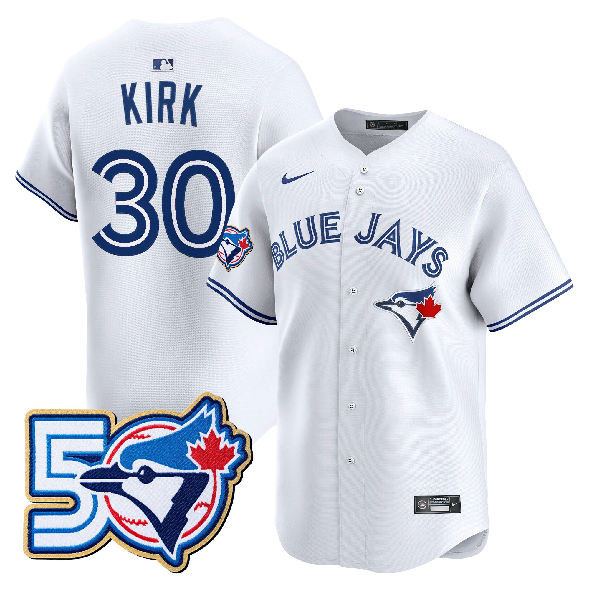 Men's Toronto Blue Jays 50 Seasons Patch Vapor Premier Limited Jersey - All Stitched - Image 54
