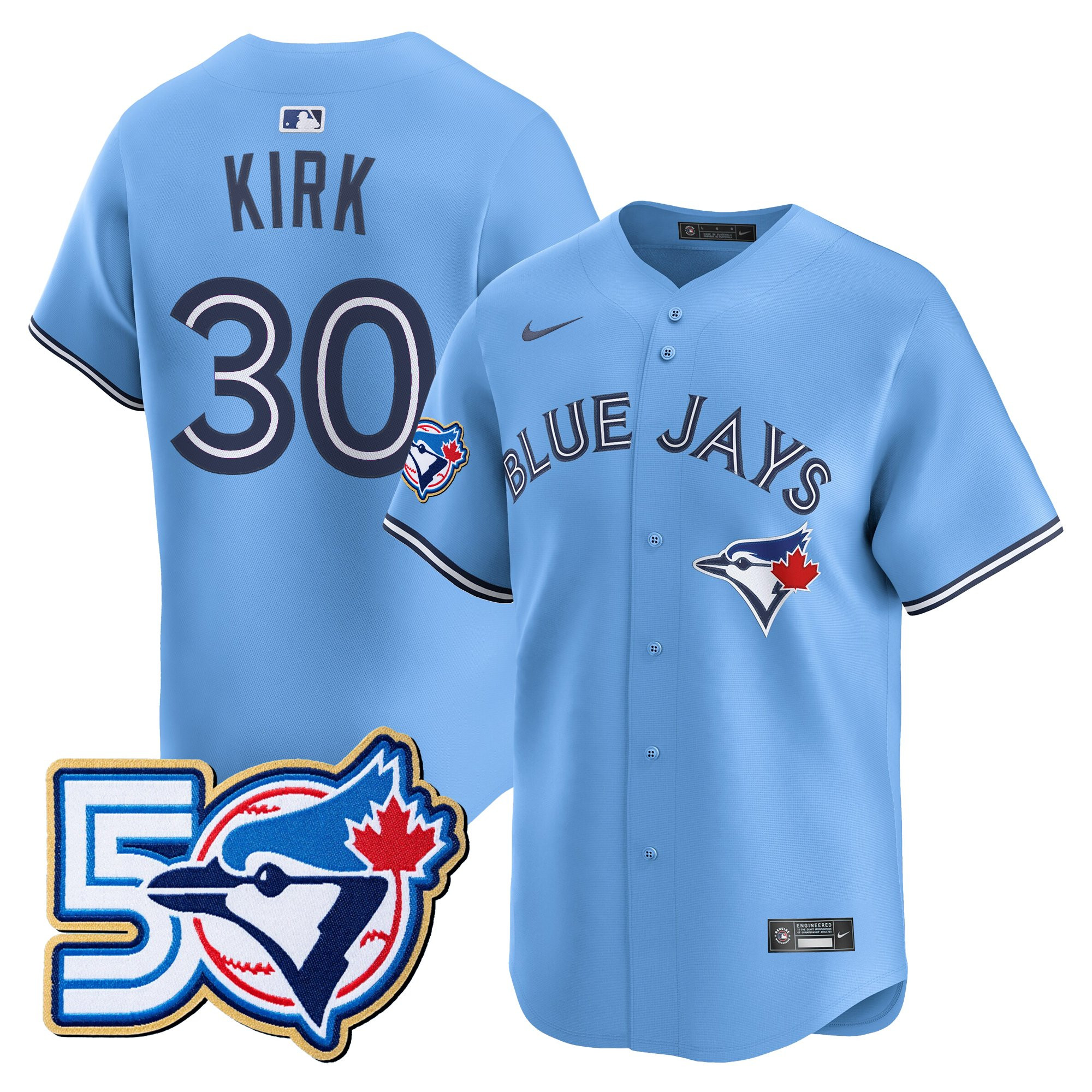 Men's Toronto Blue Jays 50 Seasons Patch Vapor Premier Limited Jersey - All Stitched - Image 24