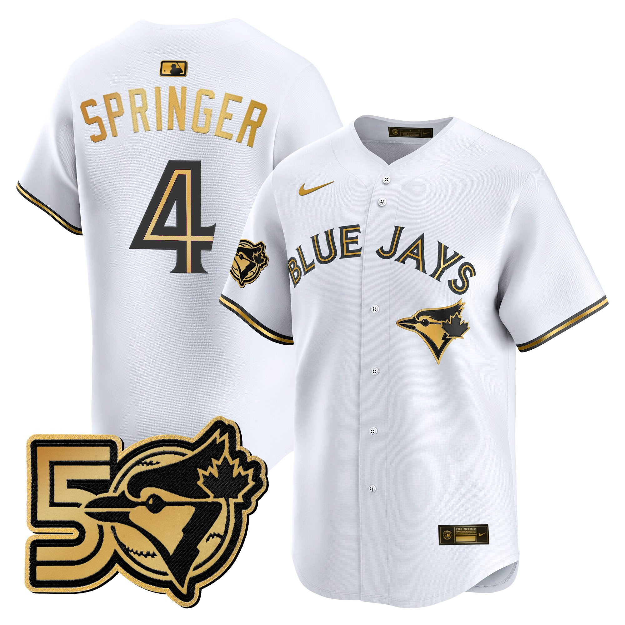 Men's Toronto Blue Jays 50 Seasons Patch Vapor Premier Limited Jersey - All Stitched - Image 13