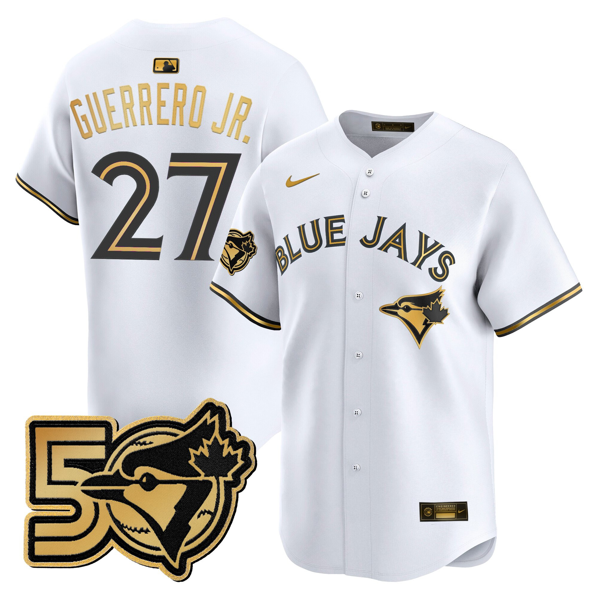 Men's Toronto Blue Jays 50 Seasons Patch Vapor Premier Limited Jersey - All Stitched - Image 15