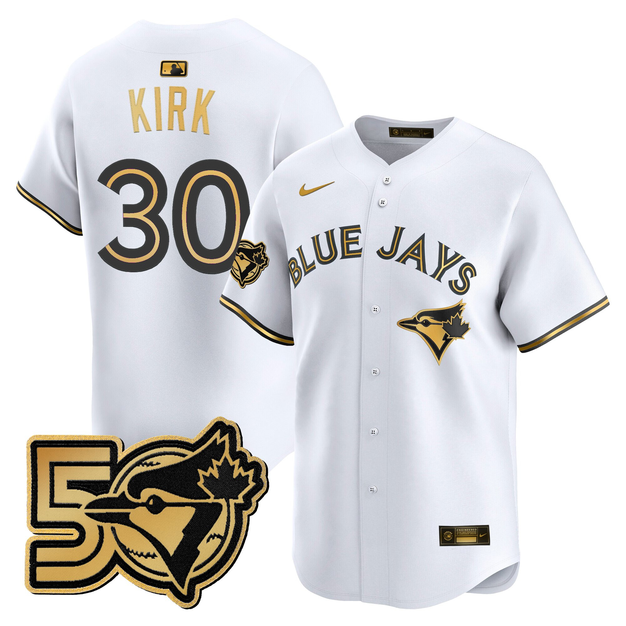 Men's Toronto Blue Jays 50 Seasons Patch Vapor Premier Limited Jersey - All Stitched - Image 14