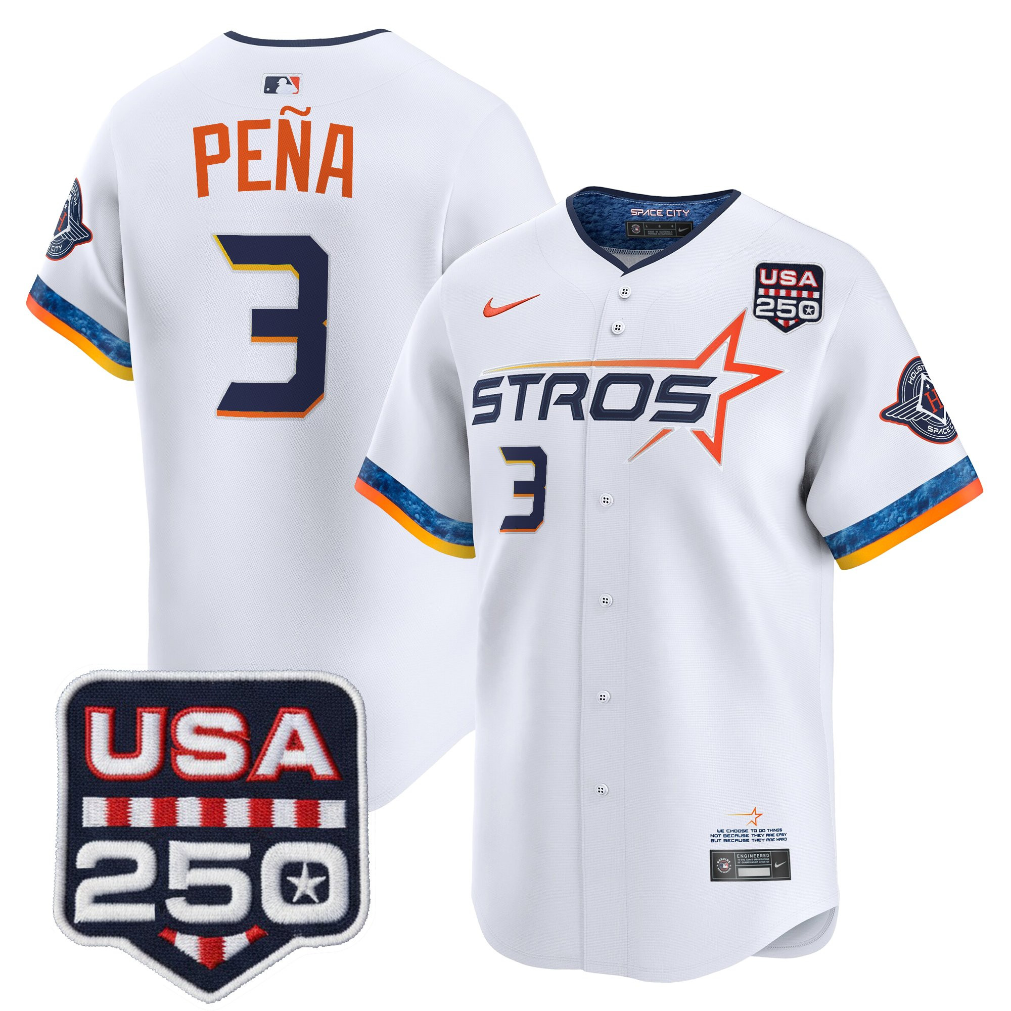 Men’s Houston Astros 250America Patch Vapor Premier Limited Jersey - All Stitched - Image 26