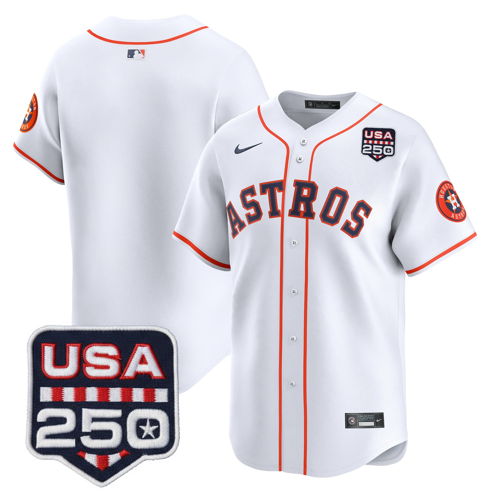 Men’s Houston Astros 250America Patch Vapor Premier Limited Jersey - All Stitched - Image 11