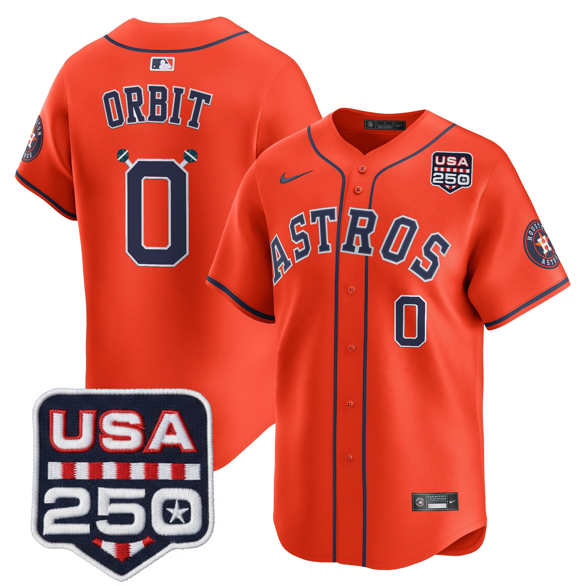 Men’s Houston Astros 250America Patch Vapor Premier Limited Jersey - All Stitched - Image 18