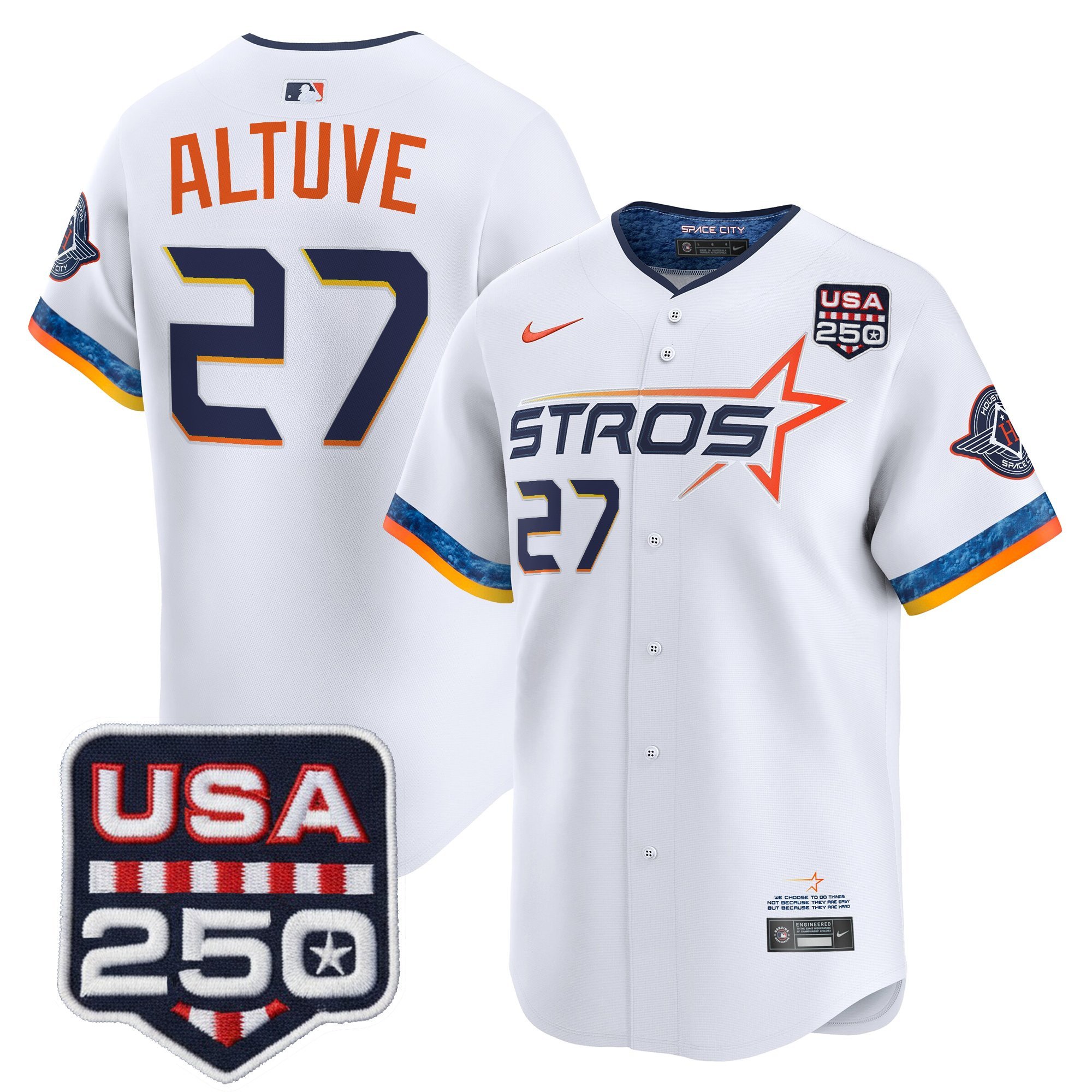 Men’s Houston Astros 250America Patch Vapor Premier Limited Jersey - All Stitched - Image 23