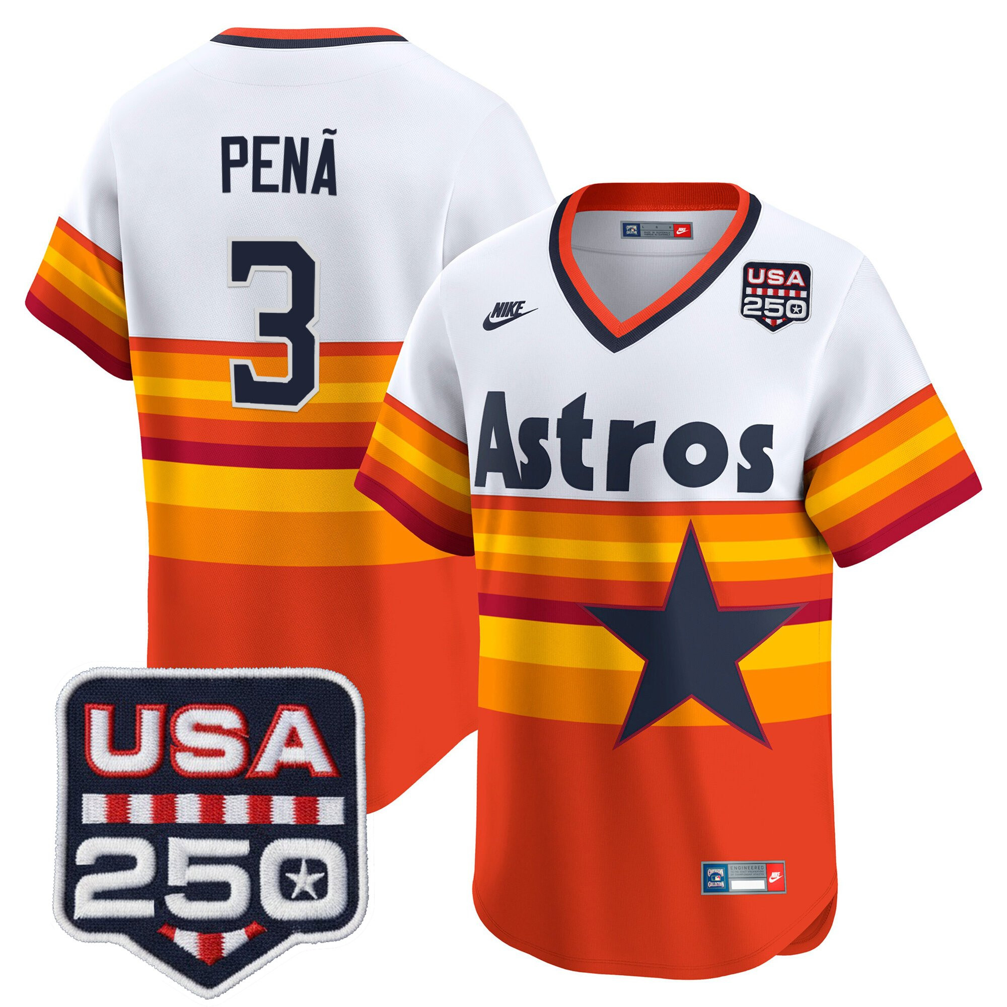 Men’s Houston Astros 250America Patch Vapor Premier Limited Jersey - All Stitched - Image 37