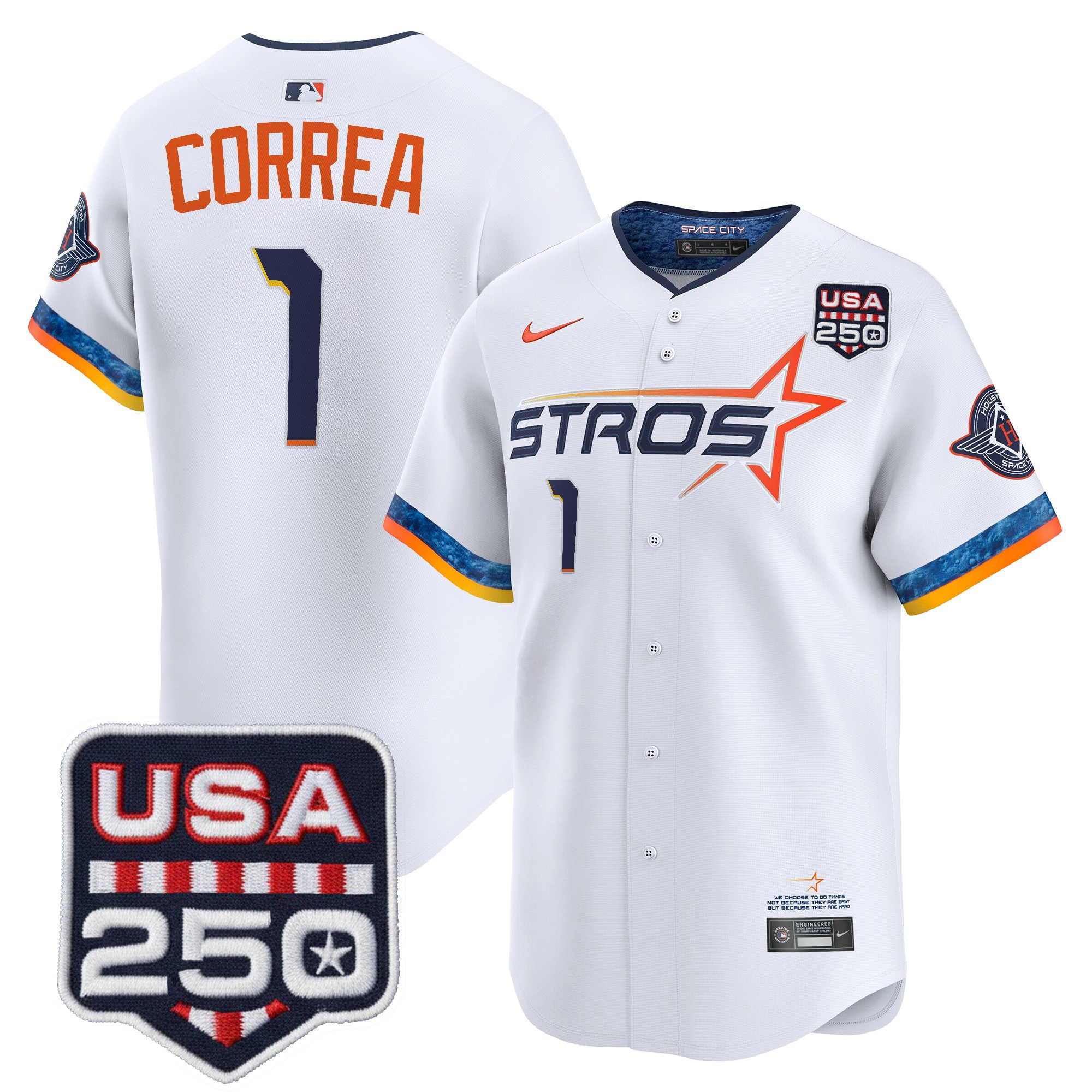 Men’s Houston Astros 250America Patch Vapor Premier Limited Jersey - All Stitched - Image 32