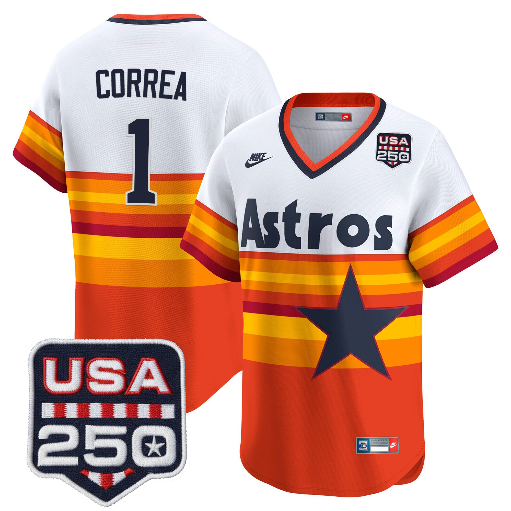 Men’s Houston Astros 250America Patch Vapor Premier Limited Jersey - All Stitched - Image 43