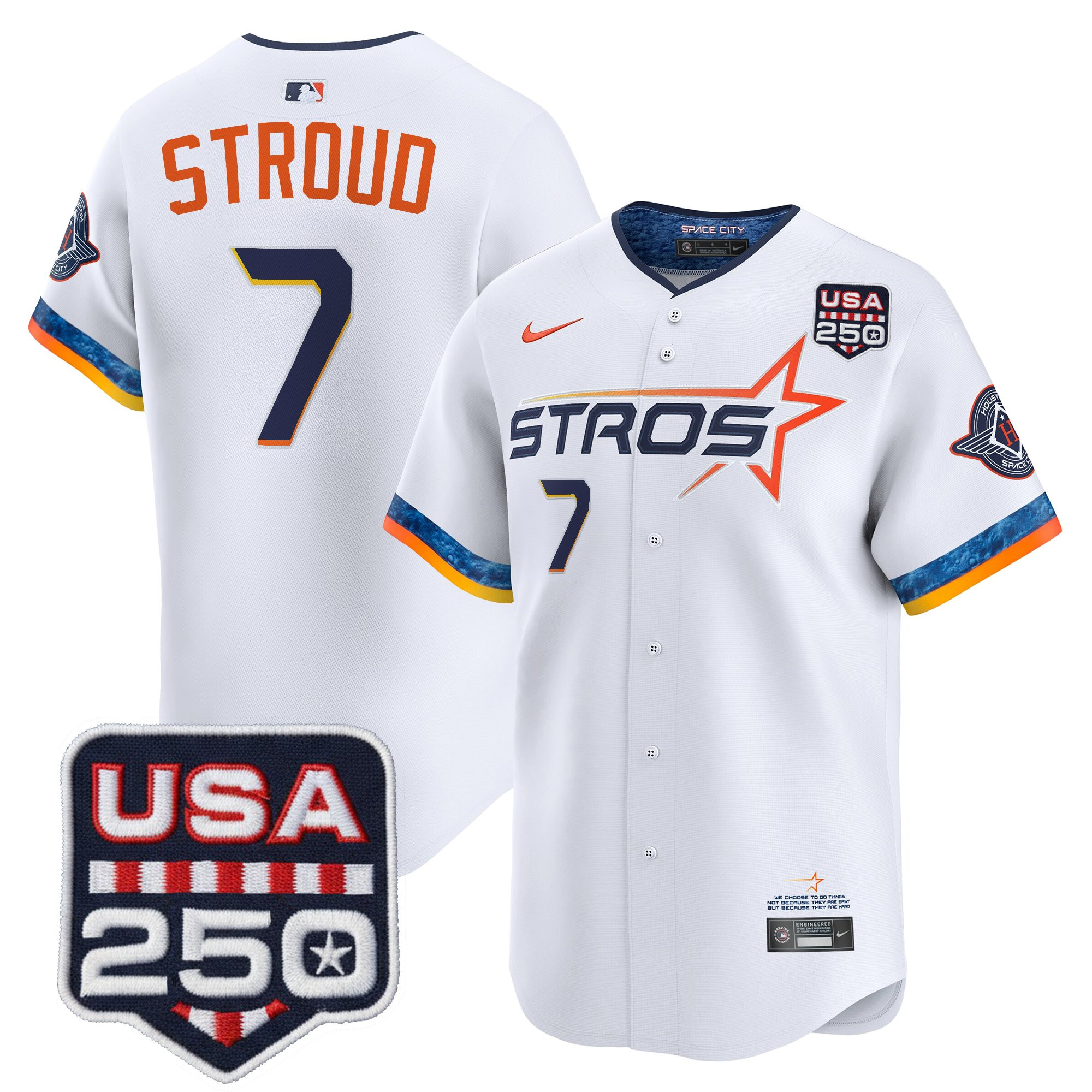 Men’s Houston Astros 250America Patch Vapor Premier Limited Jersey - All Stitched - Image 28