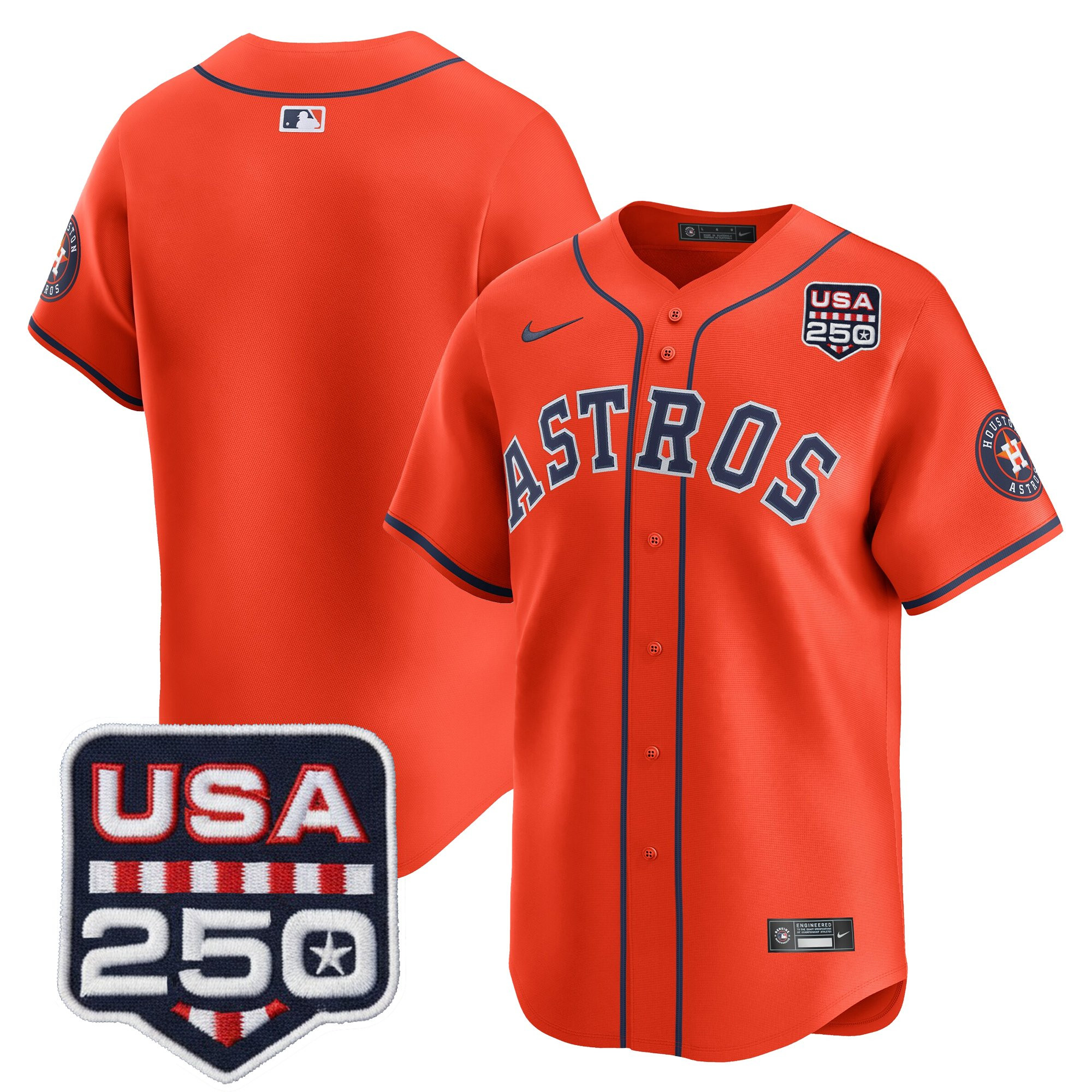 Men’s Houston Astros 250America Patch Vapor Premier Limited Jersey - All Stitched - Image 22