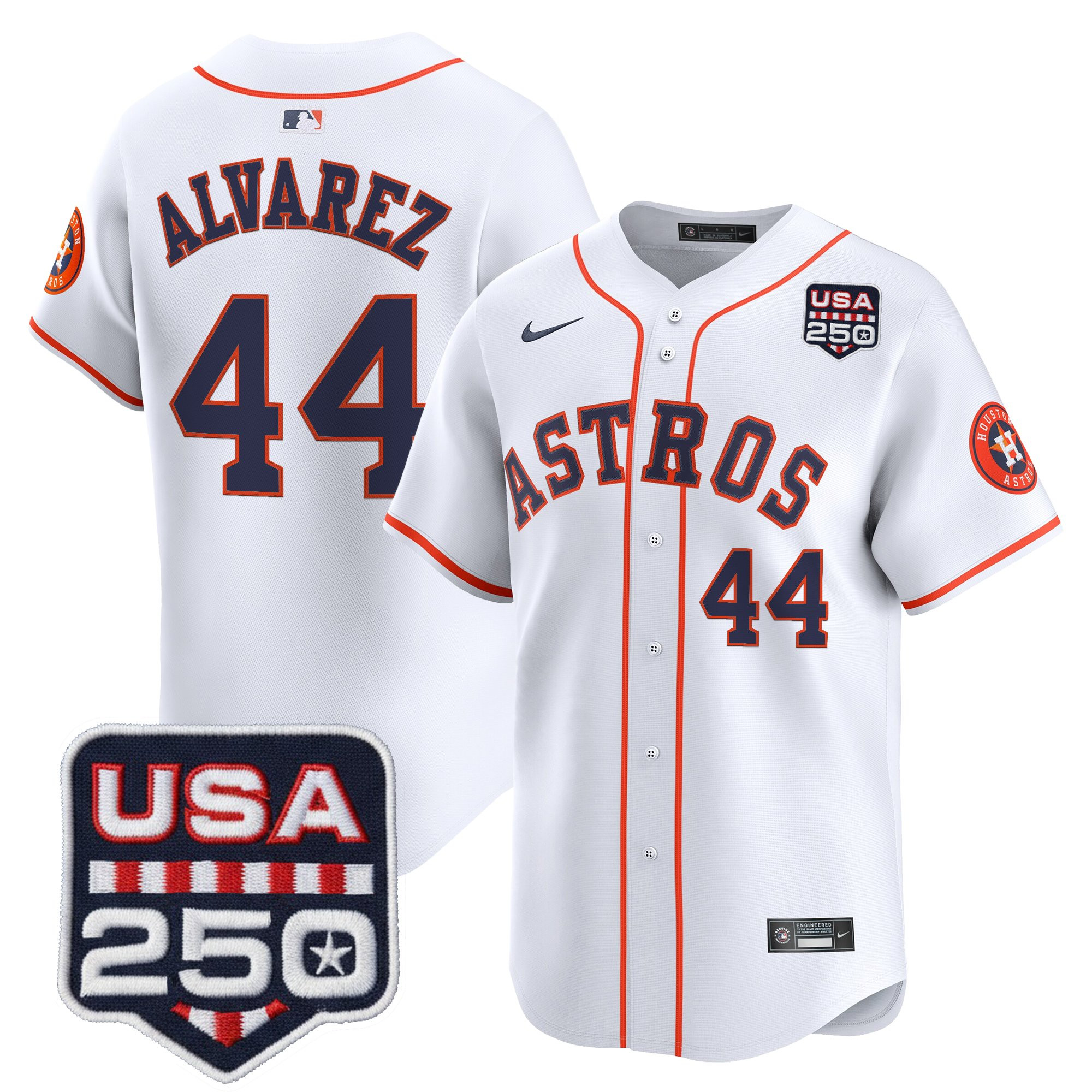 Men’s Houston Astros 250America Patch Vapor Premier Limited Jersey - All Stitched - Image 5