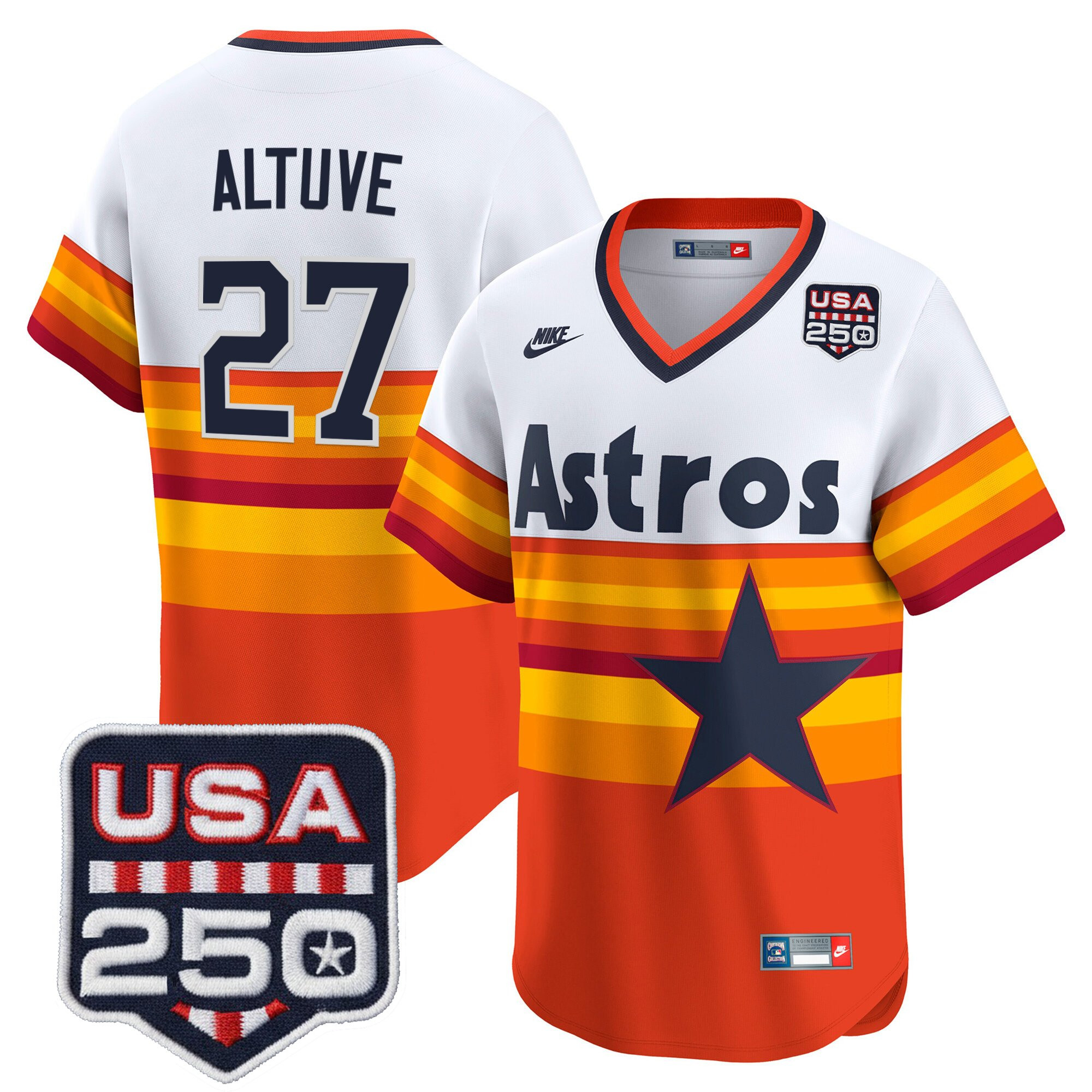 Men’s Houston Astros 250America Patch Vapor Premier Limited Jersey - All Stitched - Image 34