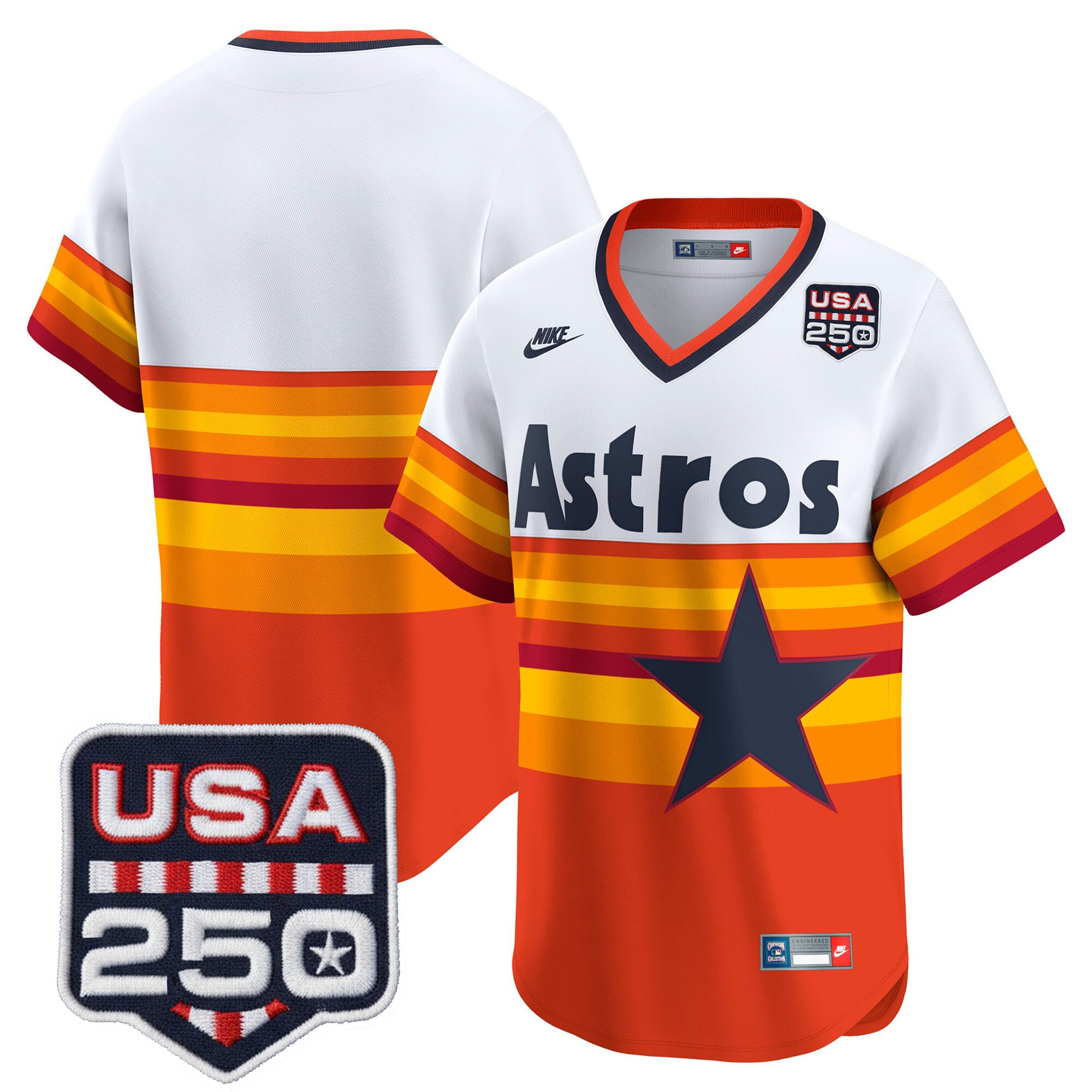 Men’s Houston Astros 250America Patch Vapor Premier Limited Jersey - All Stitched - Image 44