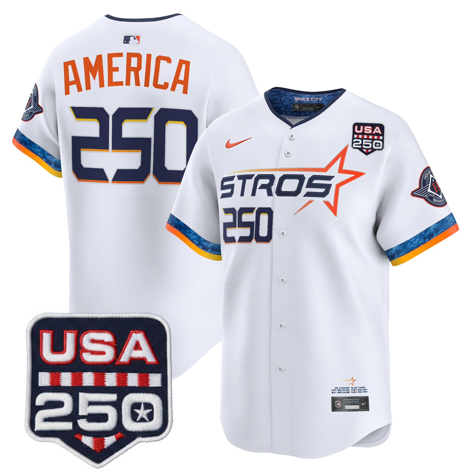 Men’s Houston Astros 250America Patch Vapor Premier Limited Jersey - All Stitched - Image 24