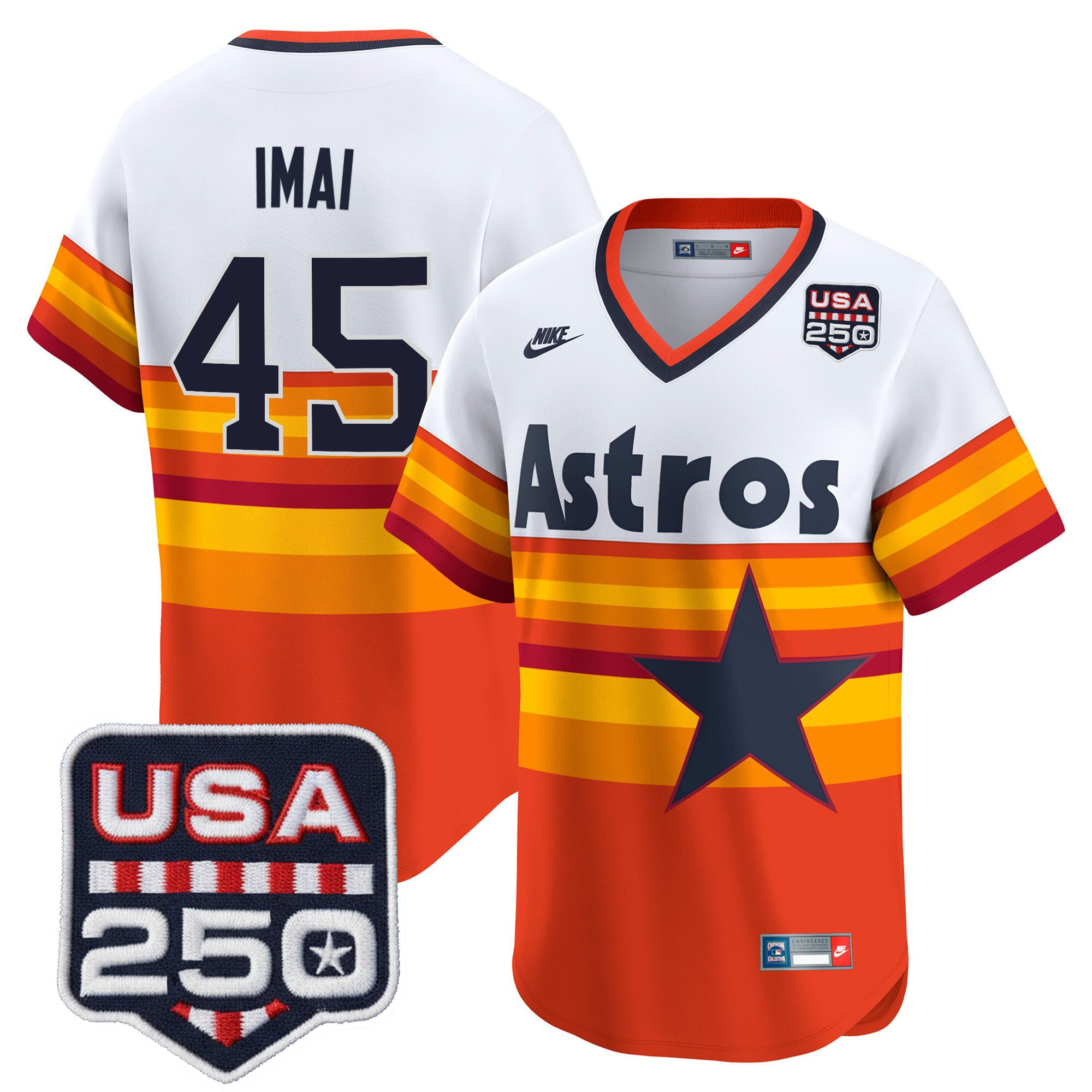 Men’s Houston Astros 250America Patch Vapor Premier Limited Jersey - All Stitched - Image 36
