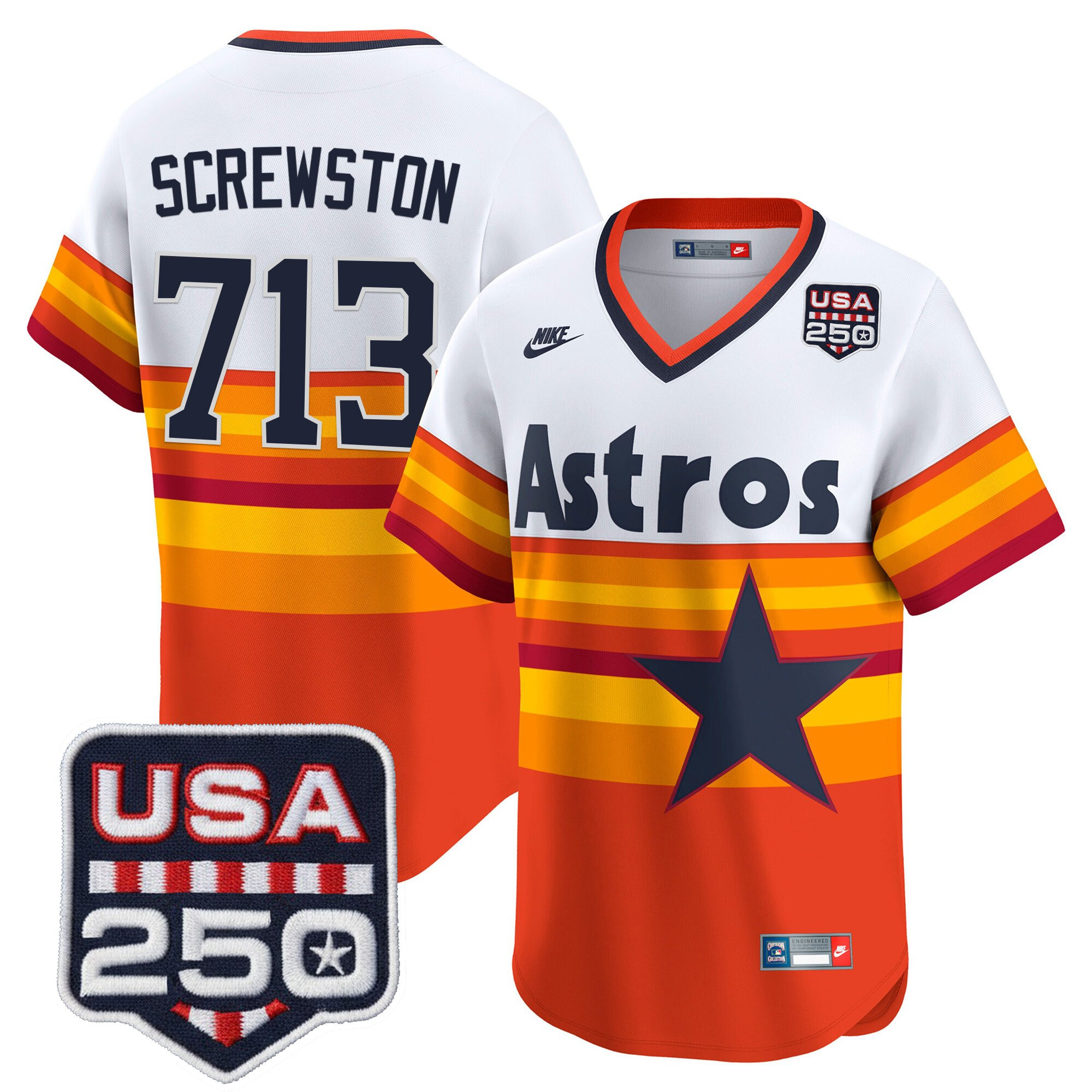 Men’s Houston Astros 250America Patch Vapor Premier Limited Jersey - All Stitched - Image 41