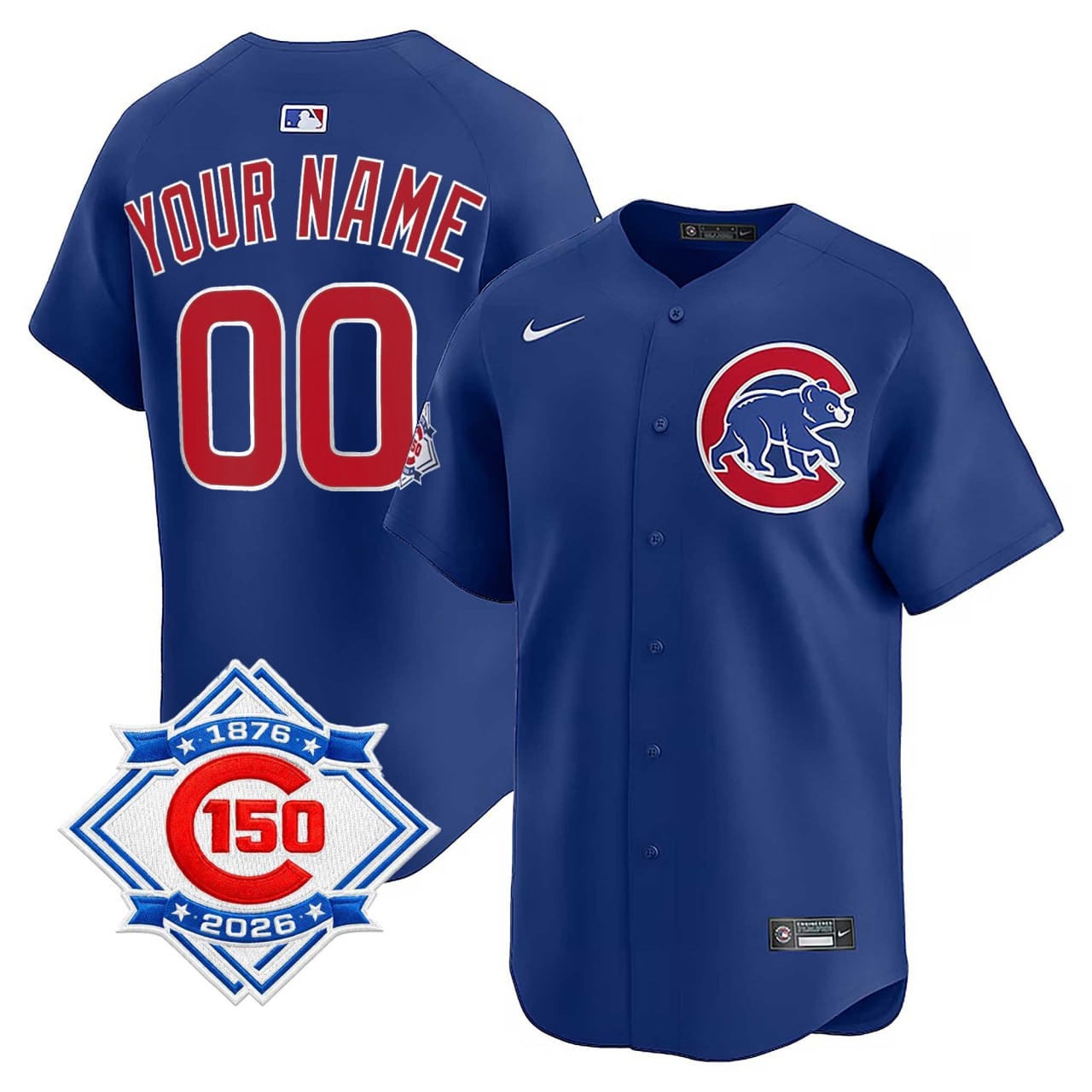 Chicago Cubs 150th Anniversary Custom Jersey - All Stitched