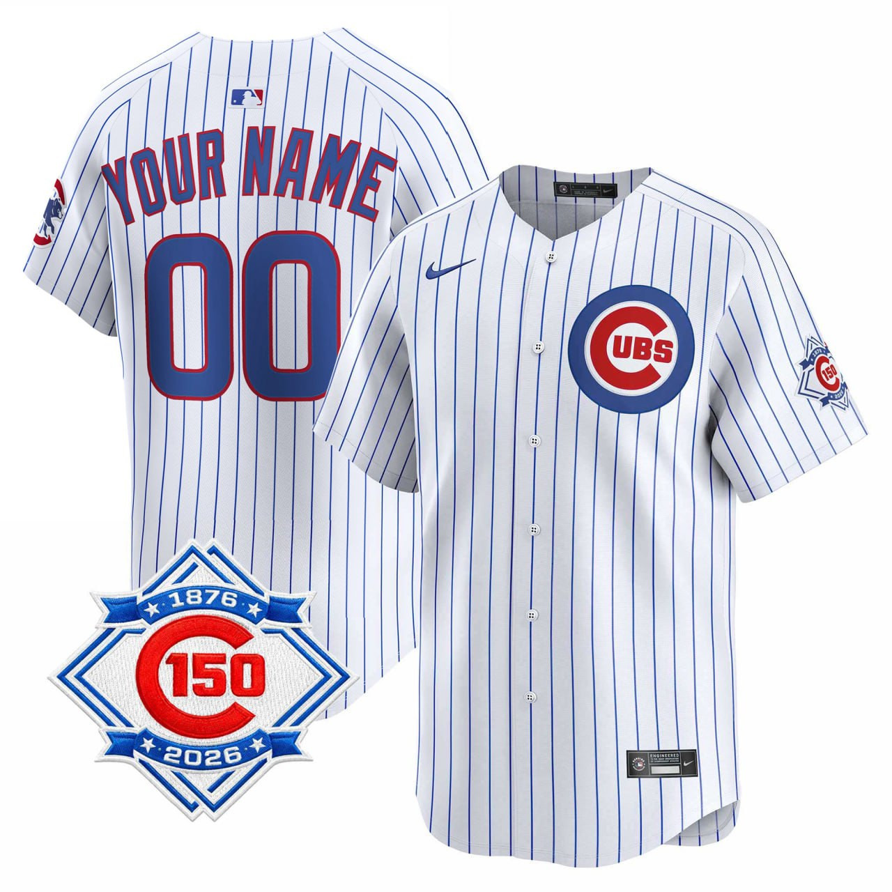 Chicago Cubs 150th Anniversary Custom Jersey - All Stitched - Image 2