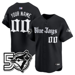 Toronto Blue Jays 50 Seasons Patch Vapor Premier Limited Custom Jersey - Gothic North Edition - All Stitched