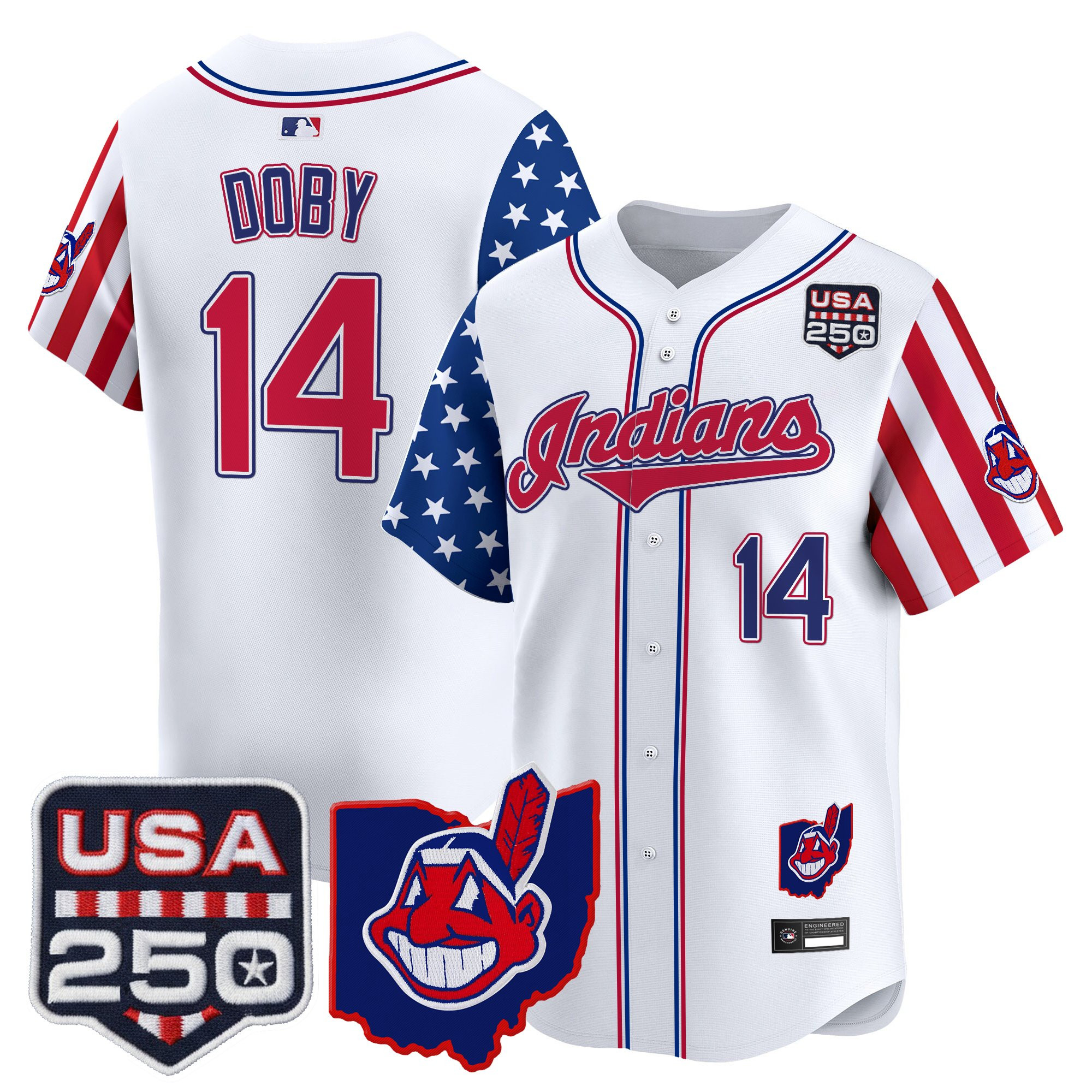 Men's Cleveland Indians "America250 Edition" Vapor Premier Limited Jersey - All Stitched - Image 5