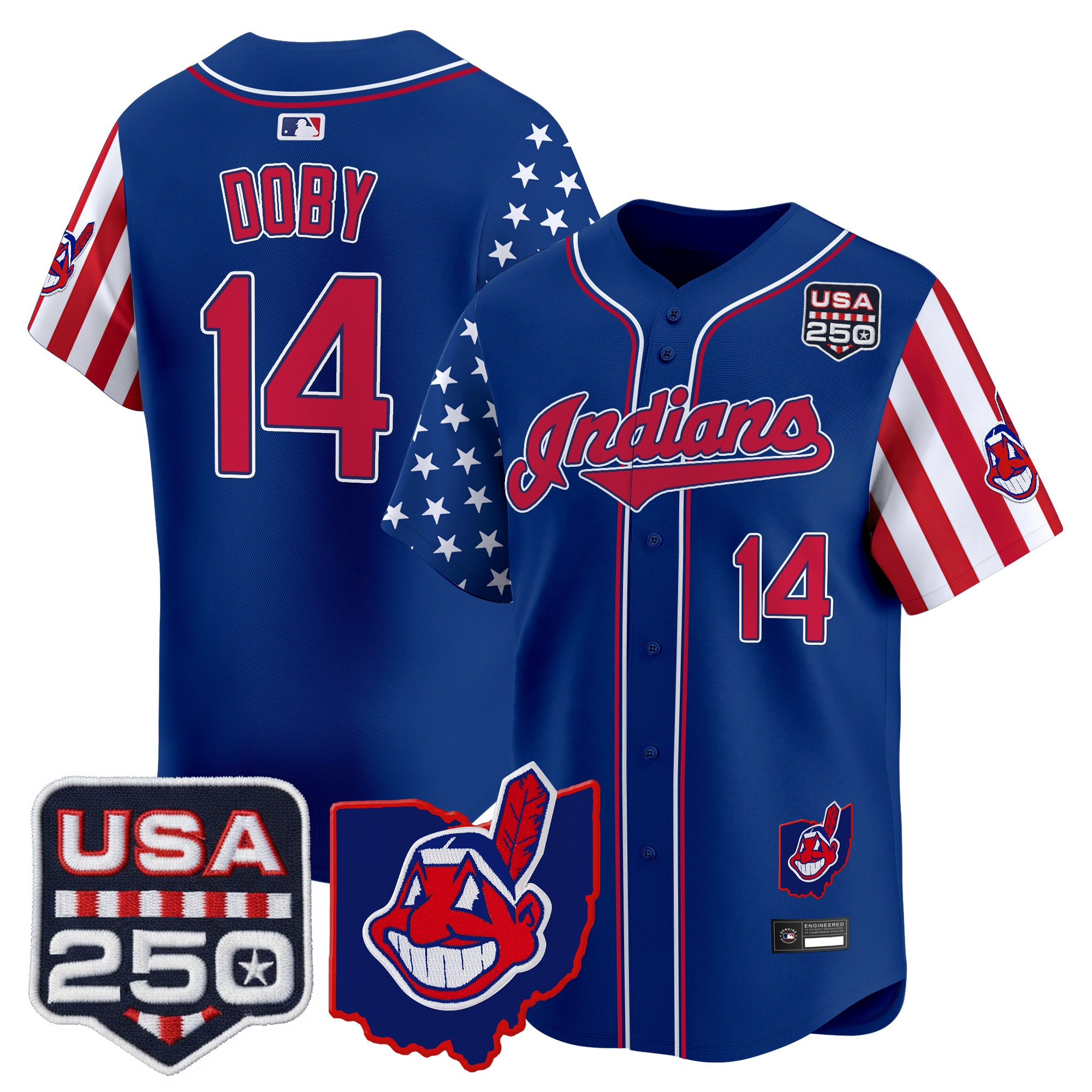 Men's Cleveland Indians "America250 Edition" Vapor Premier Limited Jersey - All Stitched - Image 25