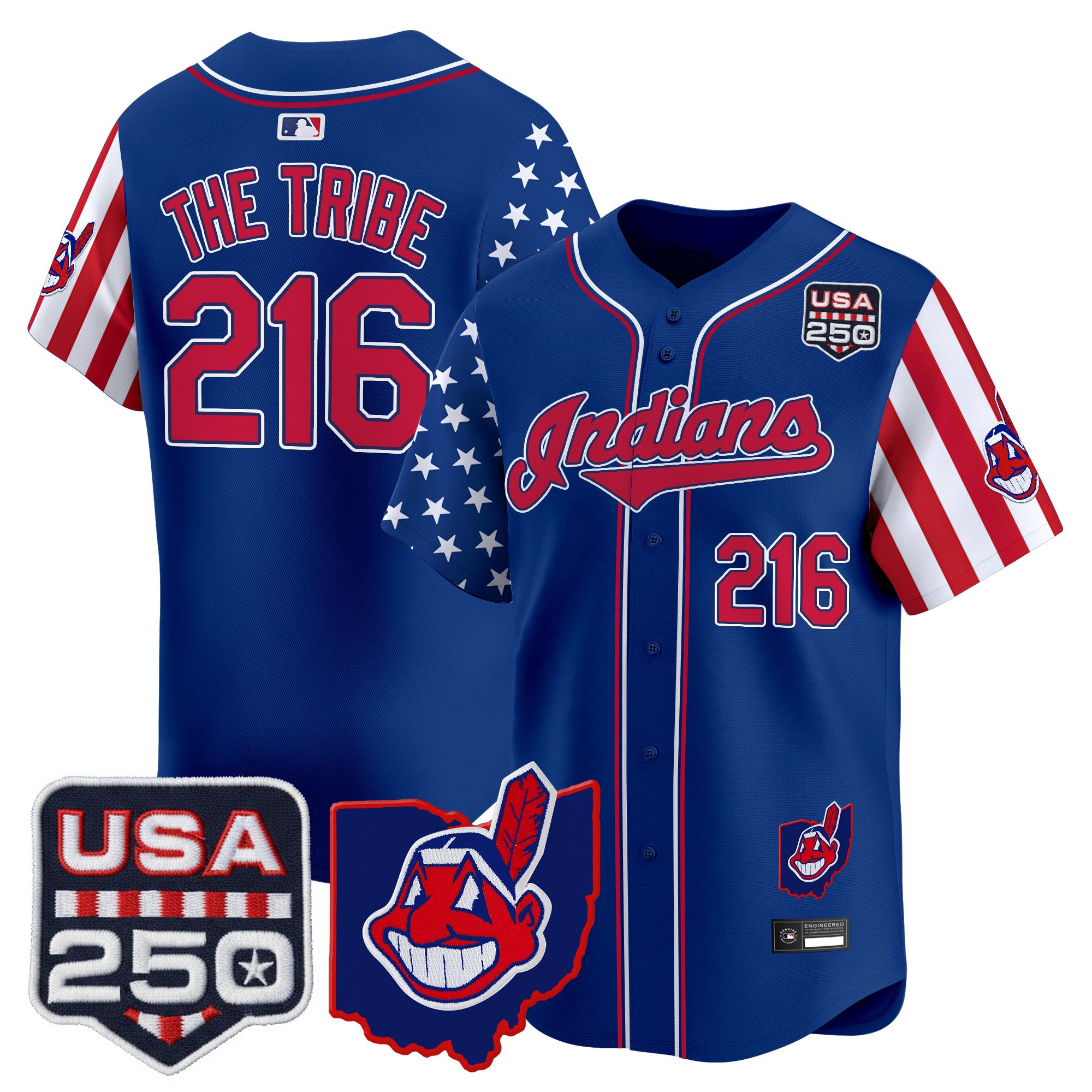 Men's Cleveland Indians "America250 Edition" Vapor Premier Limited Jersey - All Stitched - Image 23