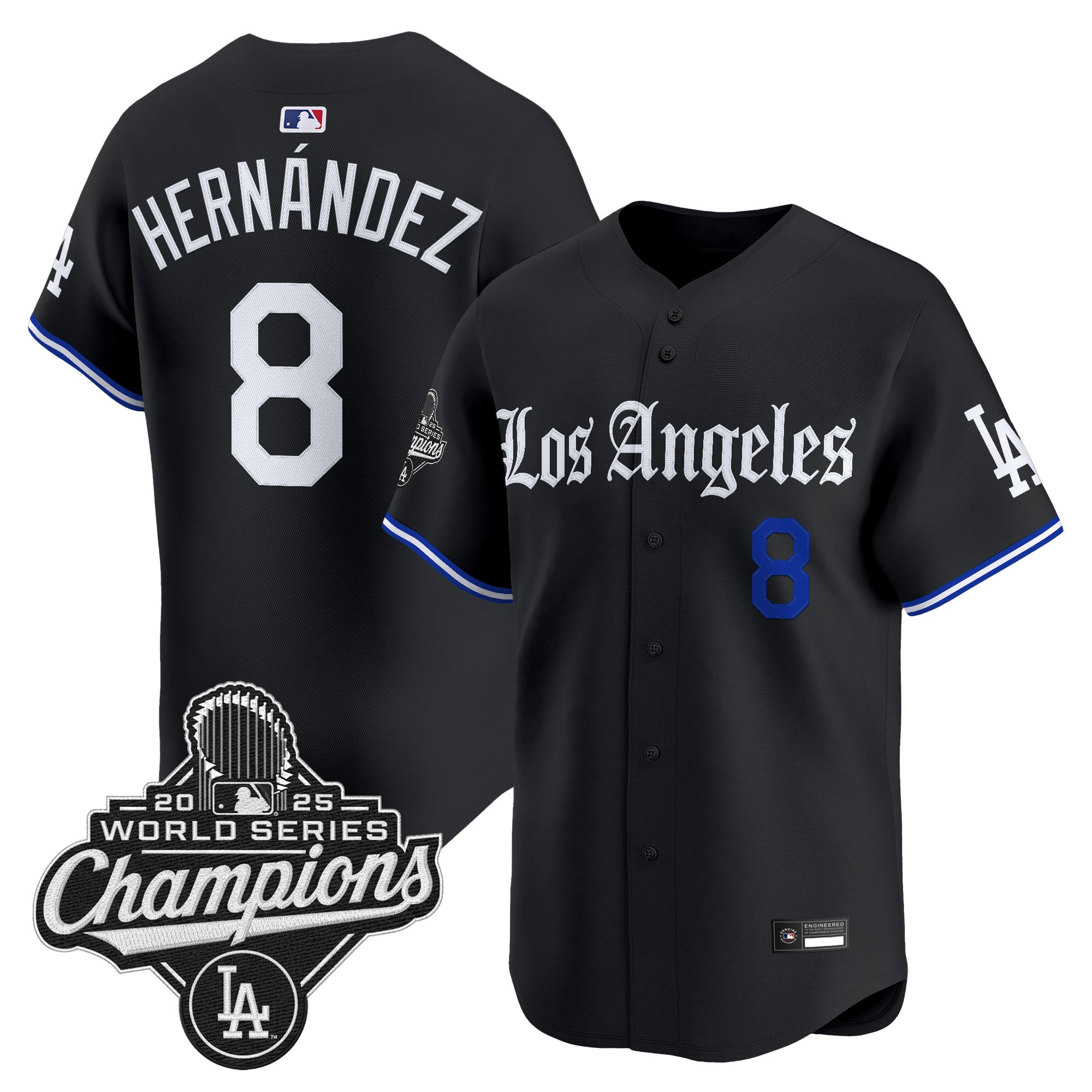 Los Angeles Dodgers "Gothic Edition" Vapor Premier Limited Jersey - All Stitched - Image 7