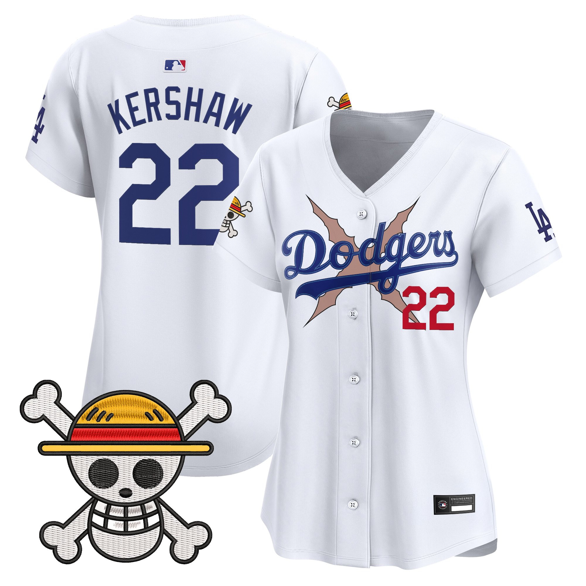 Women's Los Angeles Dodgers x One Piece Vapor Premier Limited Jersey - Stitched - Image 32