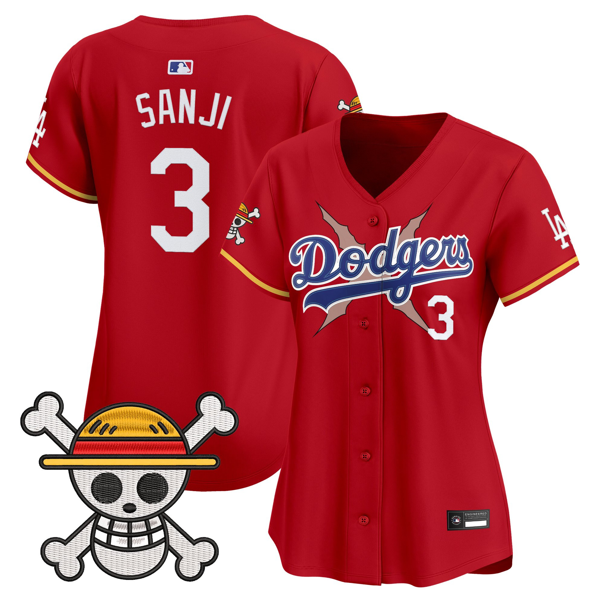 Women's Los Angeles Dodgers x One Piece Vapor Premier Limited Jersey - Stitched - Image 4