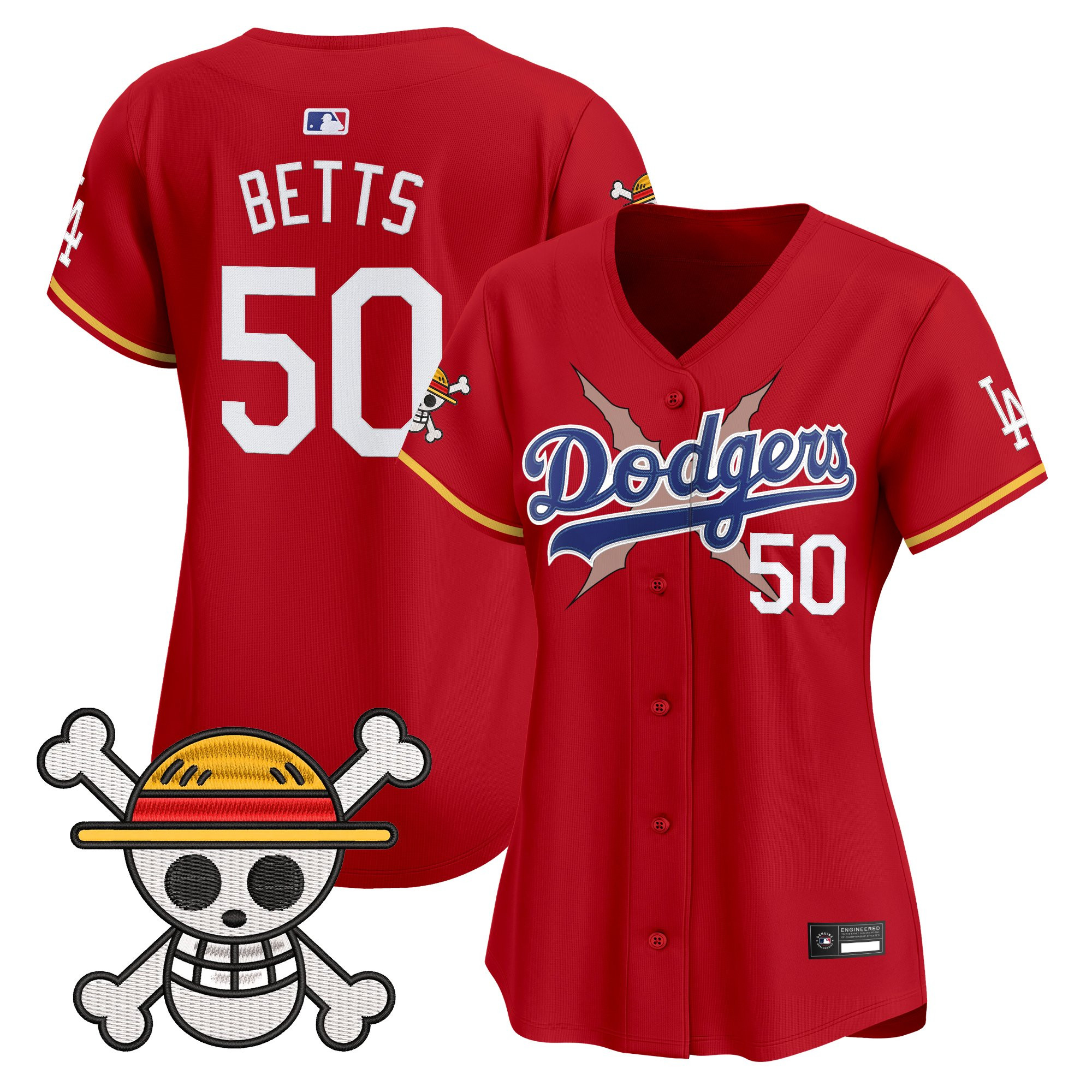 Women's Los Angeles Dodgers x One Piece Vapor Premier Limited Jersey - Stitched - Image 10