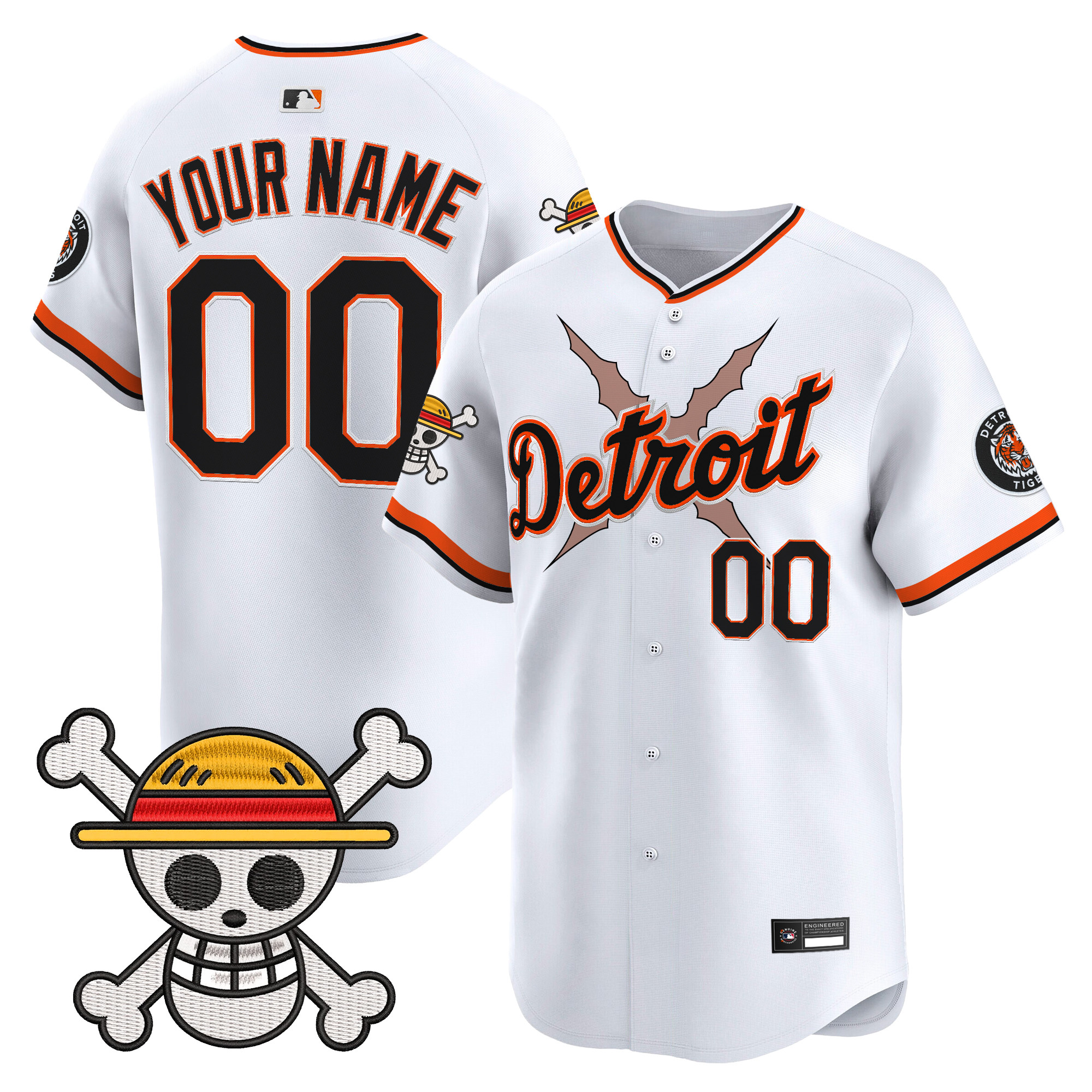 Detroit Tigers x One Piece Vapor Premier Limited Custom Jersey - Stitched - Image 2